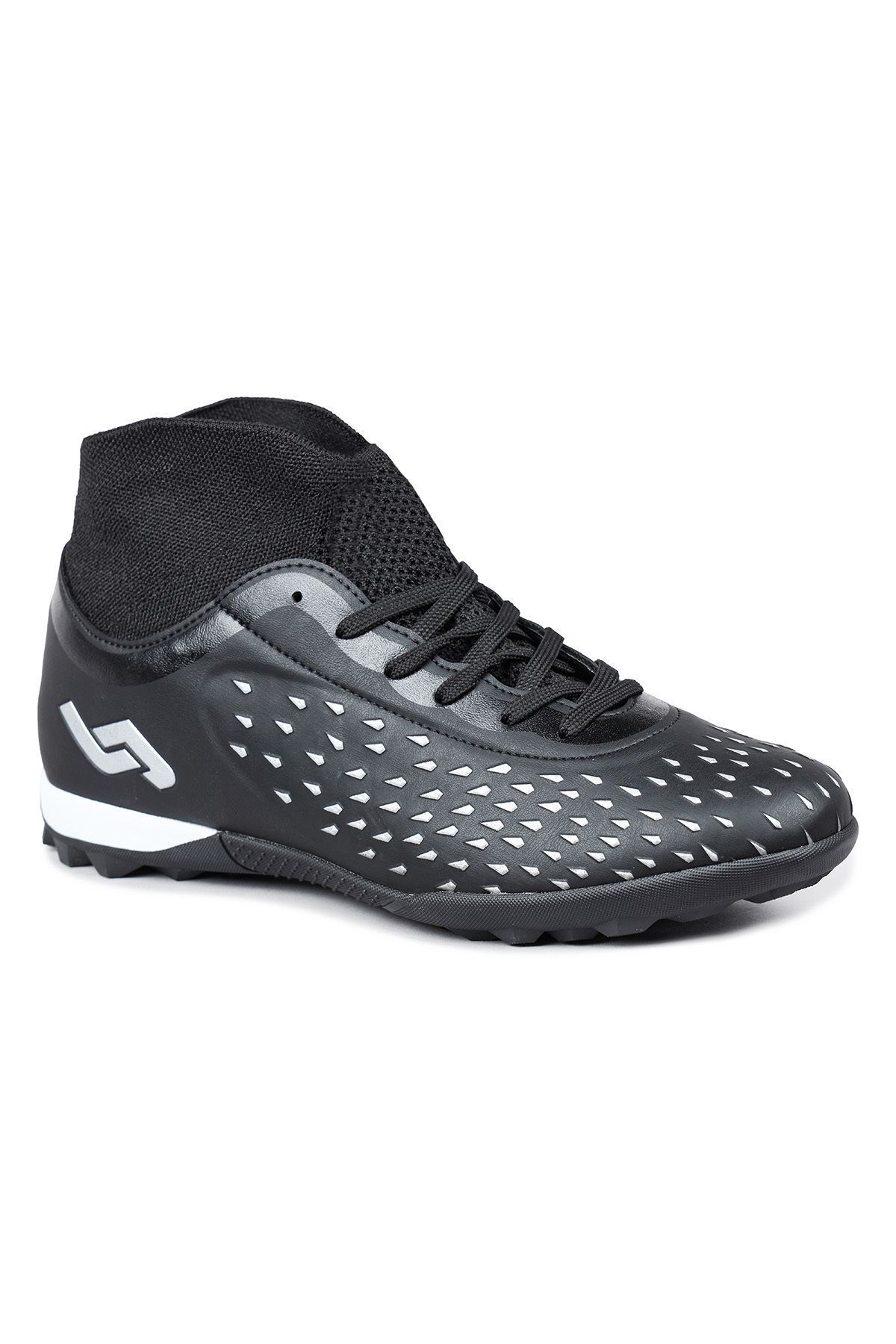 Jump-29673 Negru - Gri Pantofi de fotbal cu crampoane pentru gazon artificial 5