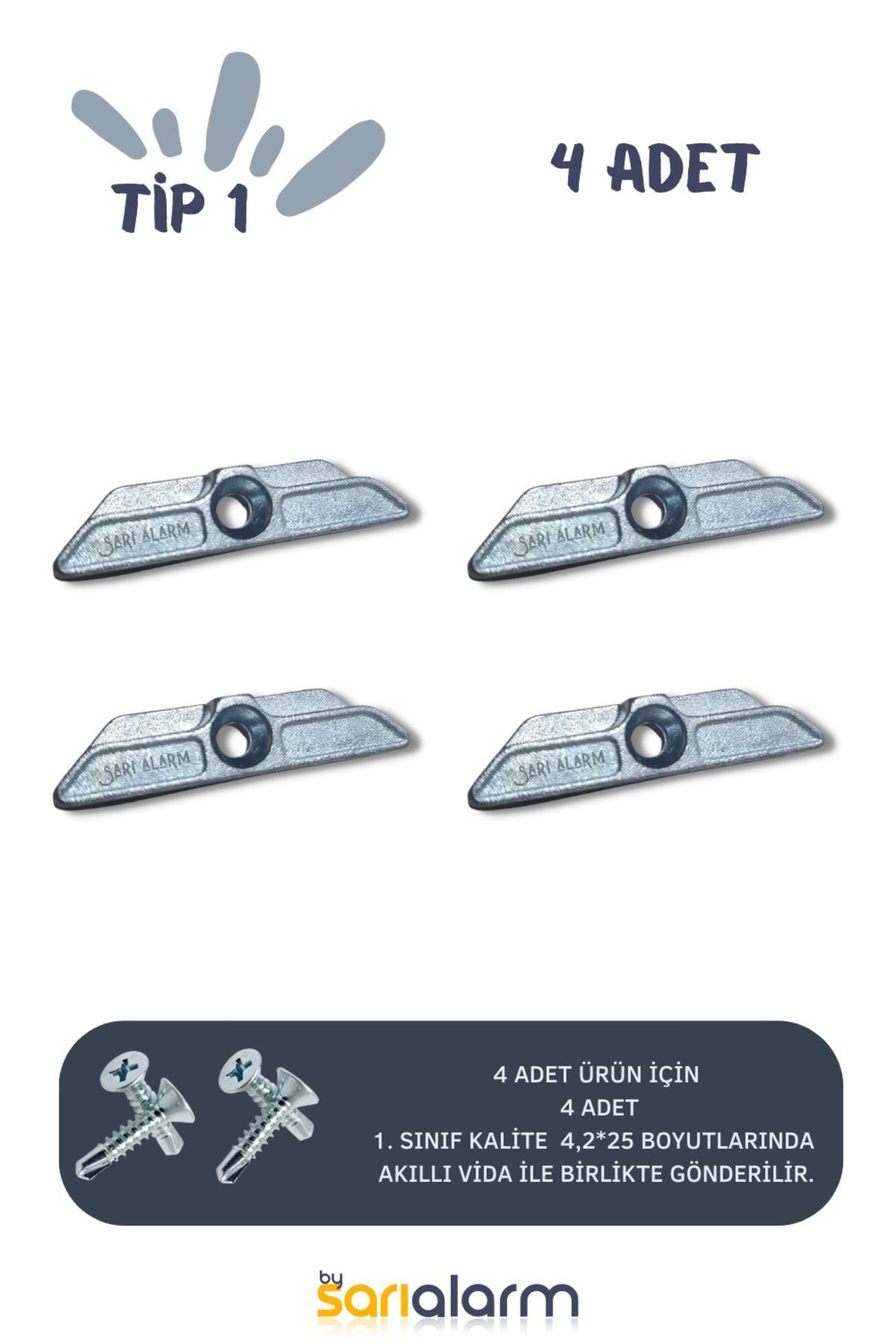 sarıalarm-PVC (Pimapen) Door & Window Spaghetti Component Type 1 (4 Pieces) 2