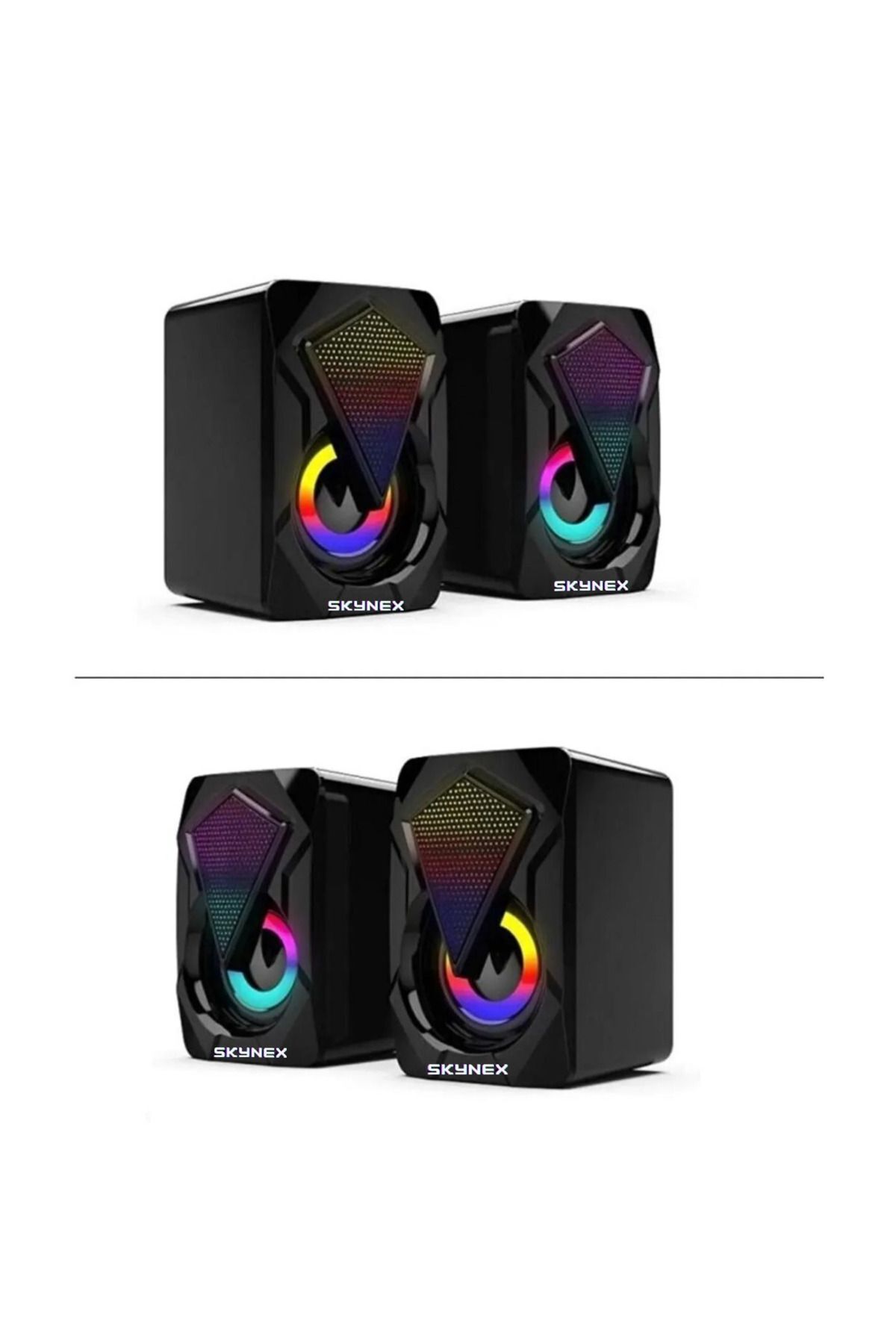 Rgb Mi?ni? Bilgisayar Hoparlörü 1 1 Ses Sistemi 3.5mm Jack Girişli Multimedia Usb Speaker 3