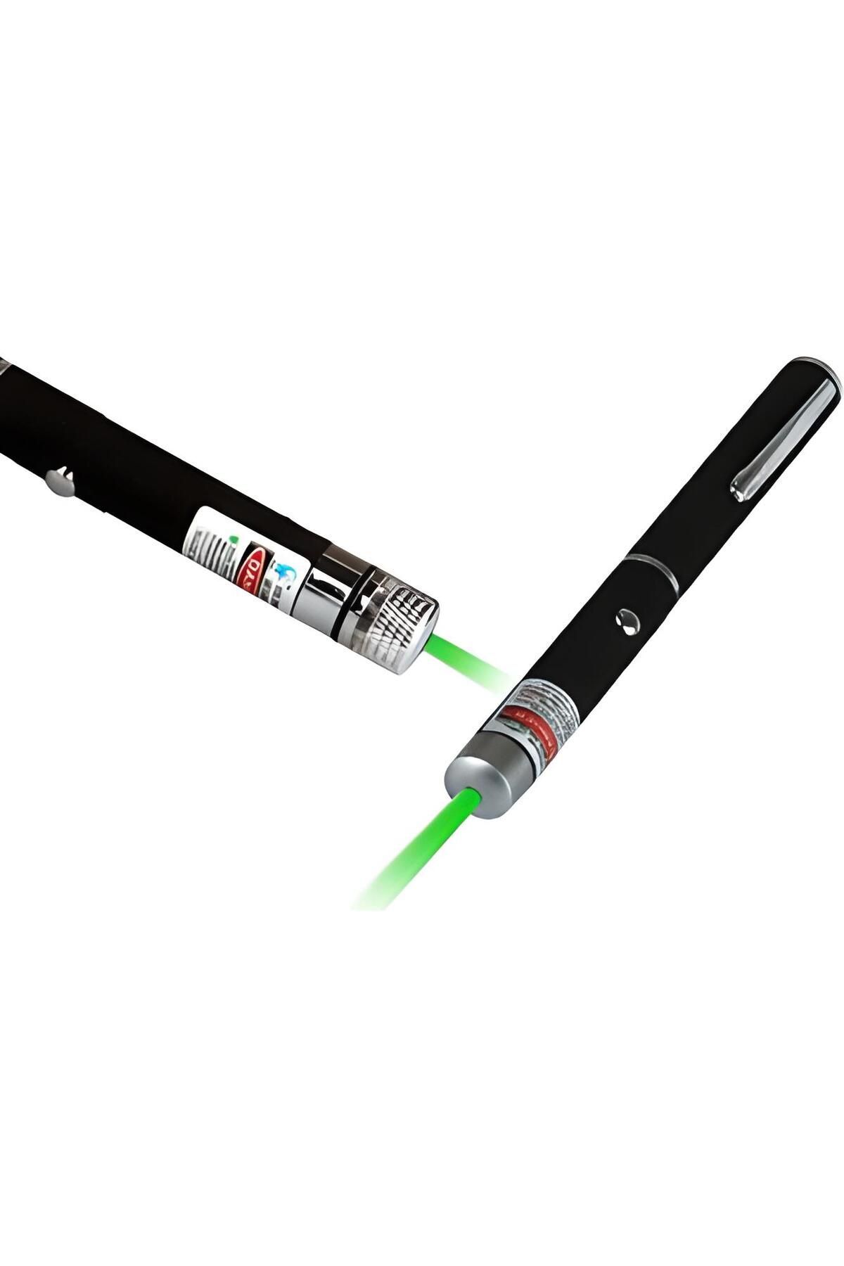 Yeşil Lazer Pointer 50 Mw 15 Km Etkili 5 Başlıklı Pilli Işık Fener - 4