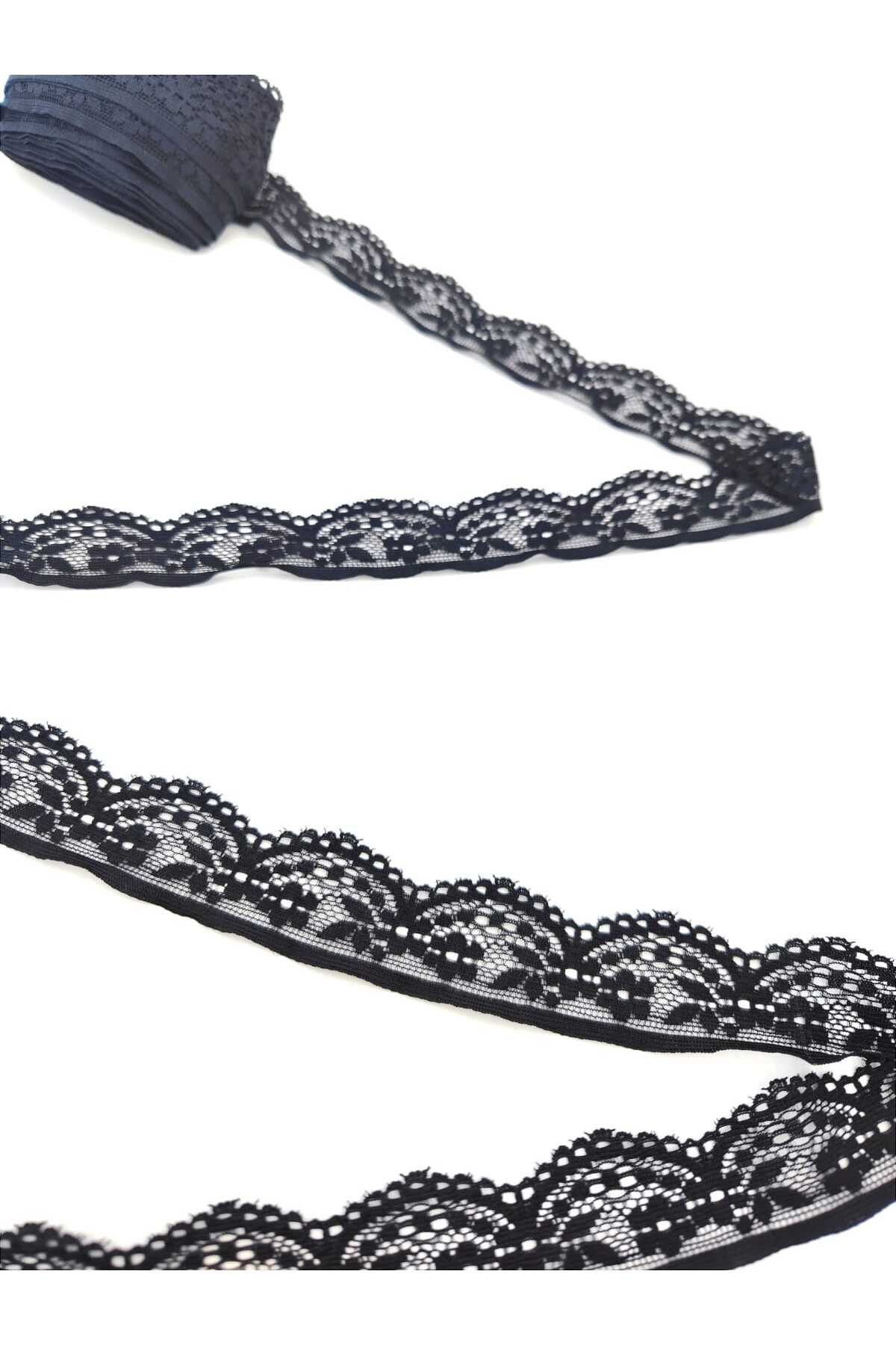 LYCRA LACE EDGE END MODEL EN 3 CM LENGTH 10 MT BLACK