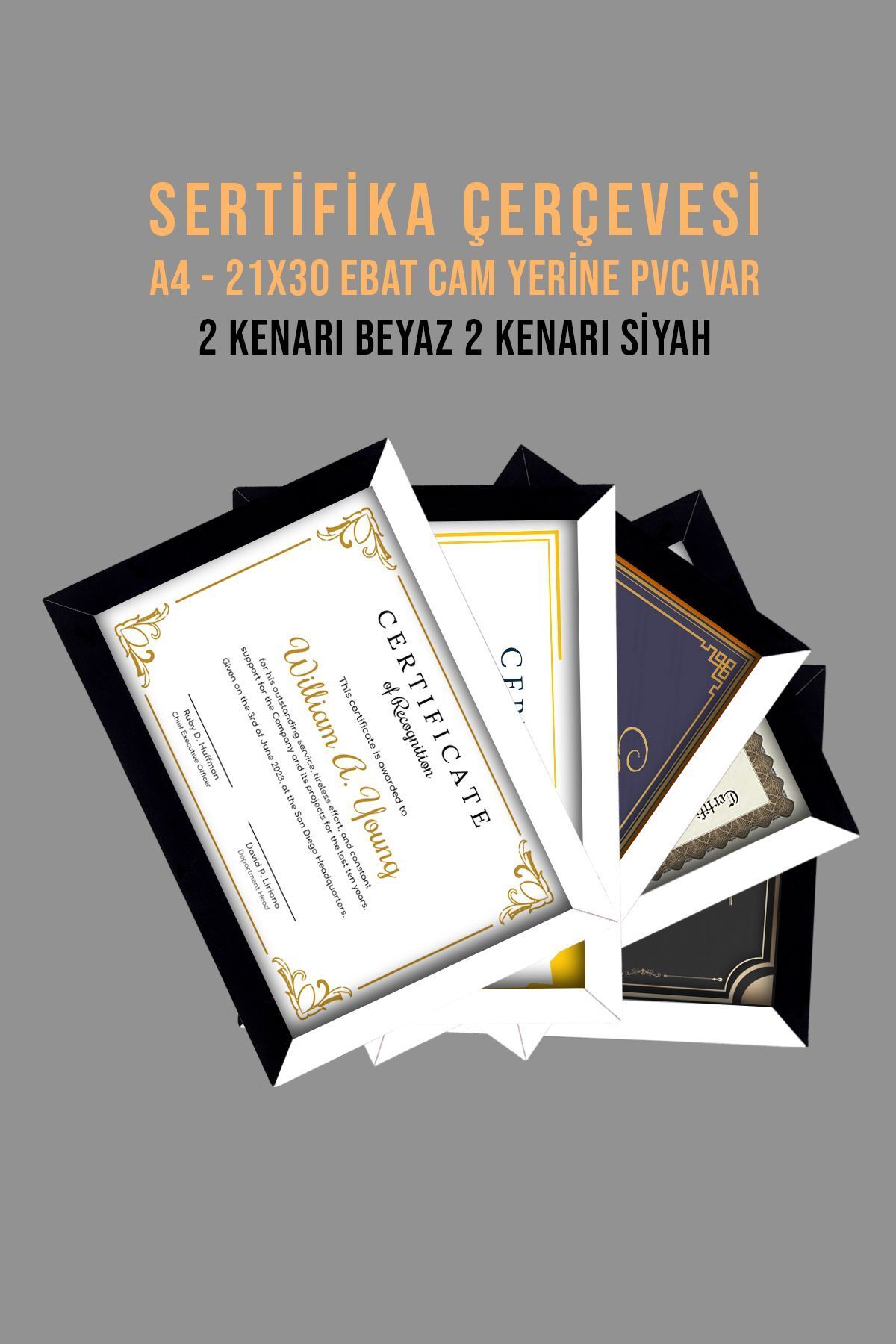 Bytwo-5 Pieces A4 Frame PVC 21x30 Frame For Certificate Frame For Diploma Frame For Document 1