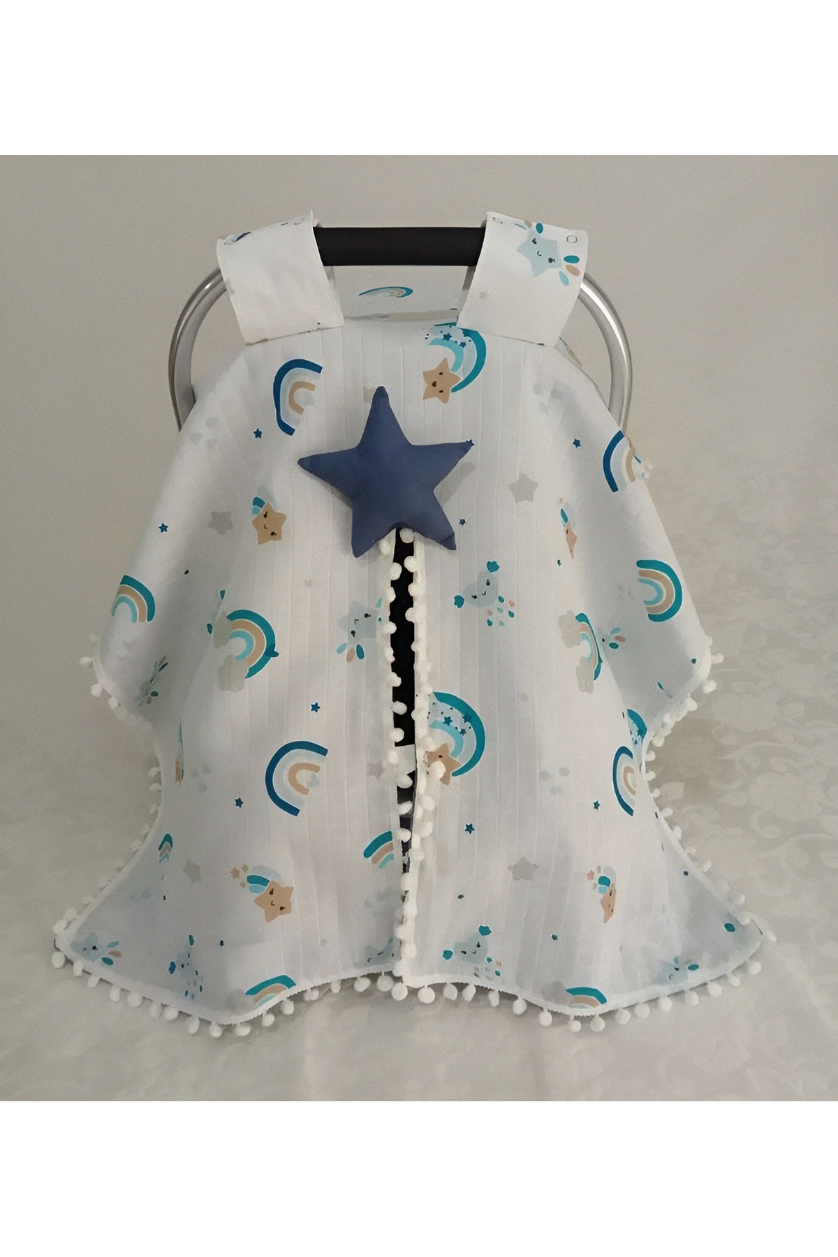 Wenaris Çift Taraflı Puset Örtüsü puset minderi puset çarşafı emzirme yastığı emzirme önlüğü fotoğrafı 2 (önizleme)