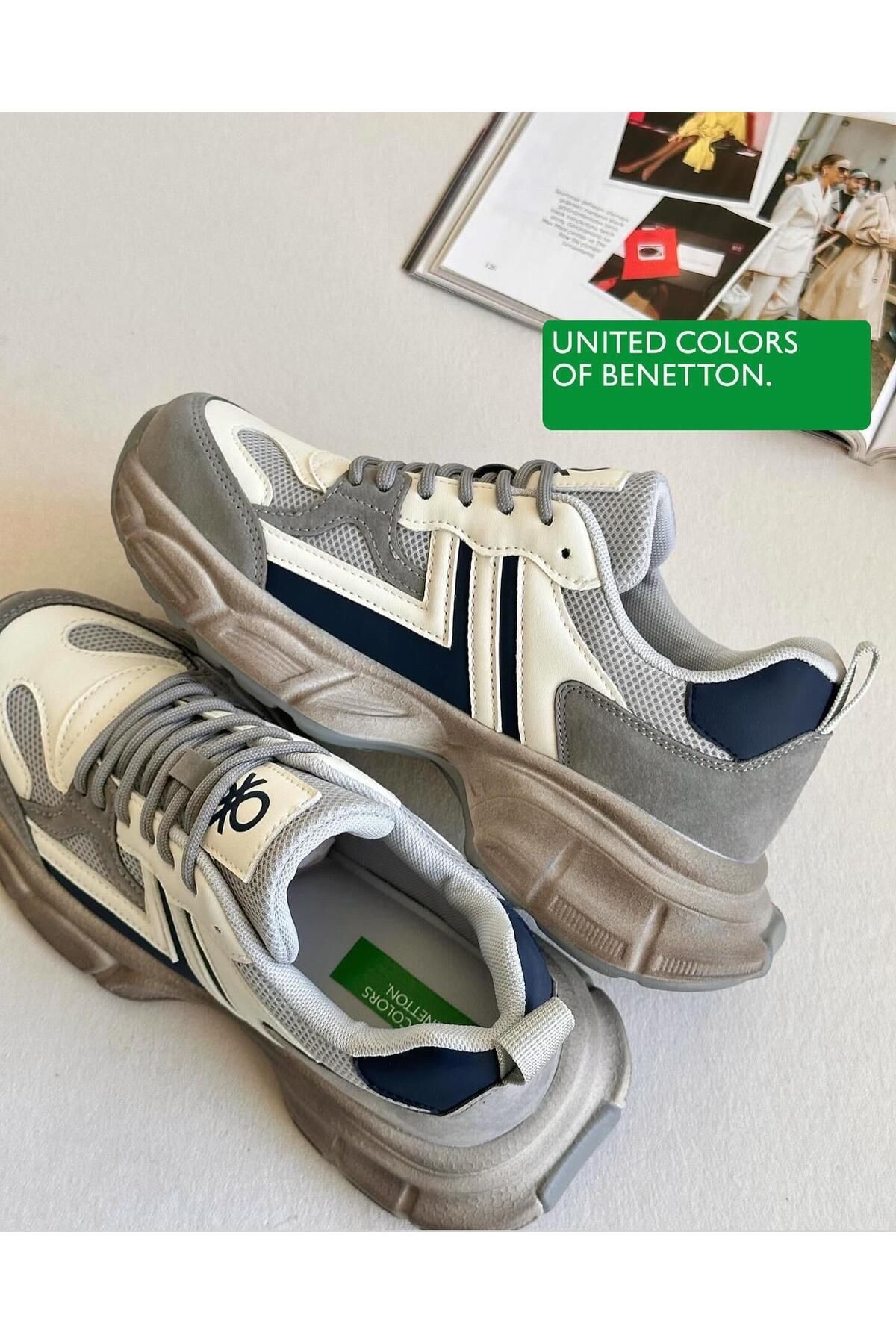 United Colors of Benetton Sneakers Gray Flat Trendyol