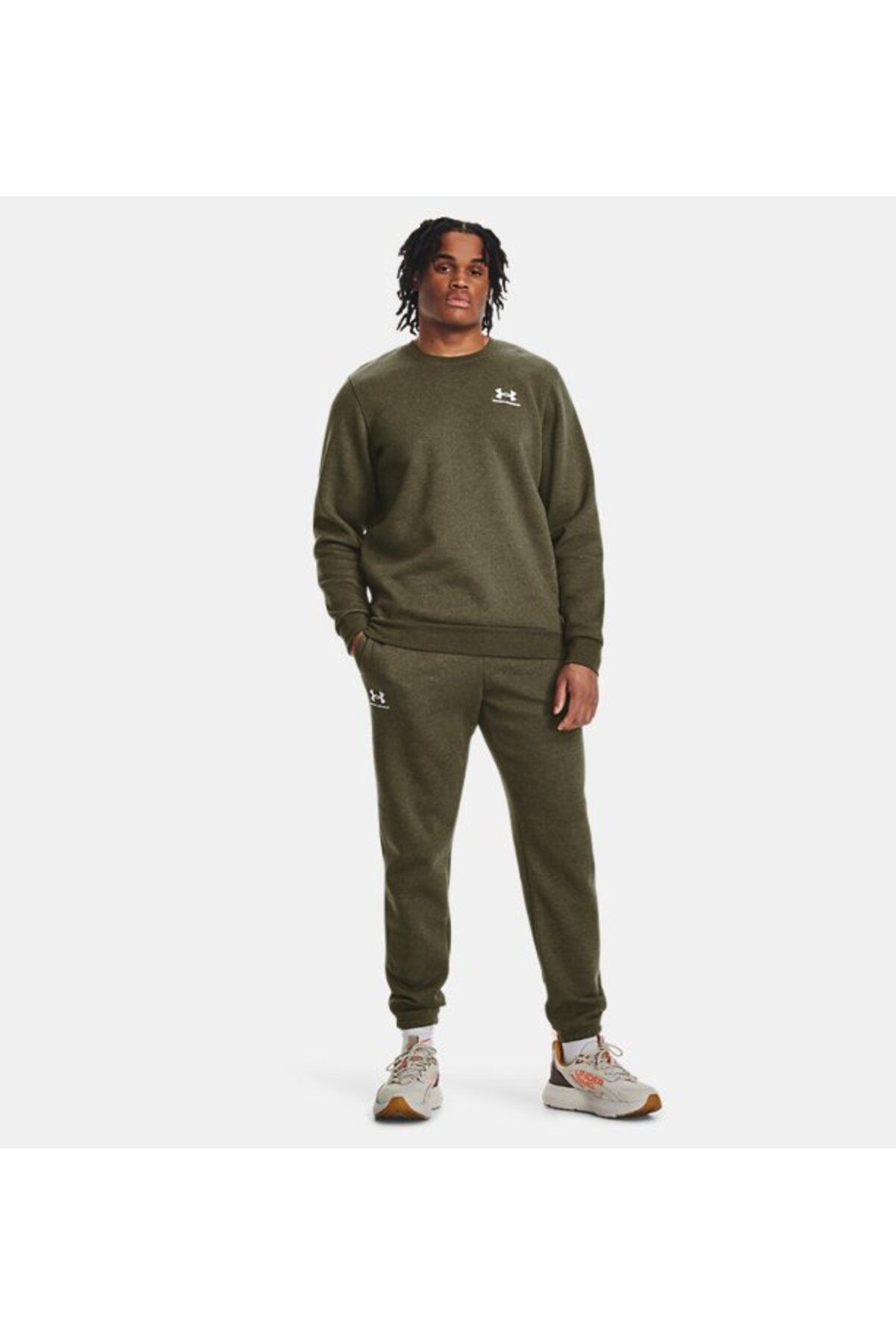 سویشرت ورزشی سبز مردانه یقه دوچرخه ضروری در UA 1374250 391 Under Armour