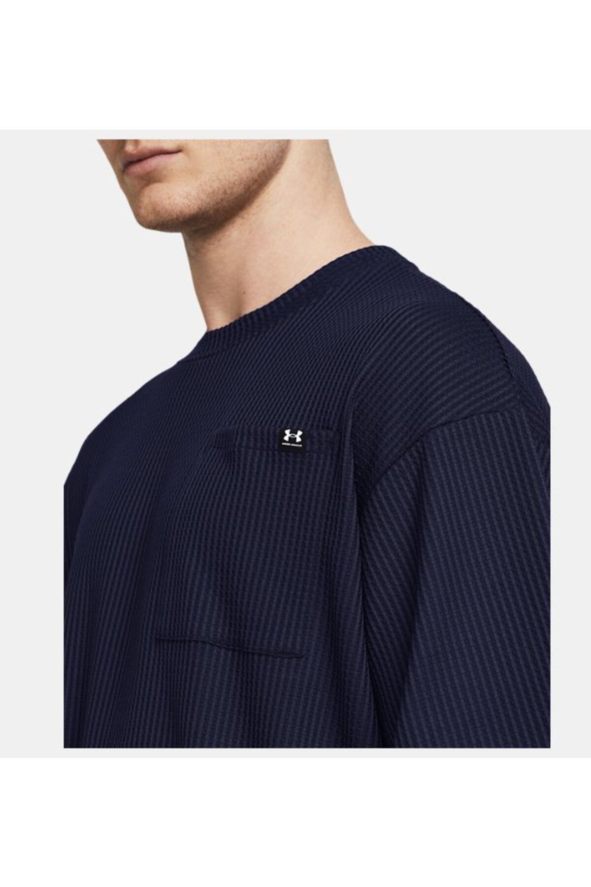 تی شرت ورزشی آبی مردانه خدمه وافل رقیب UA 1383106 410 Under Armour
