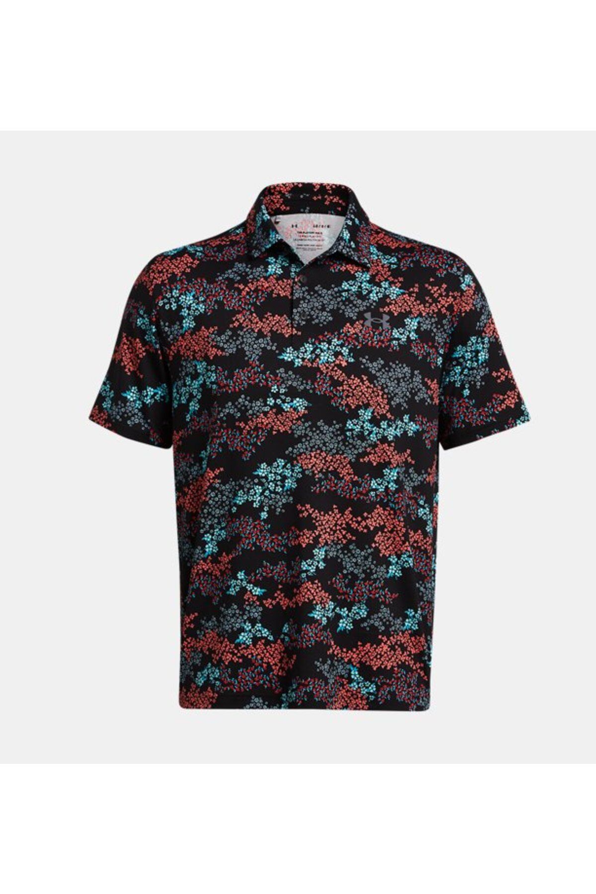 تی شرت ورزشی مشکی مردانه آقایان پلی آف 3.0 پولو طرح دار 008 Under Armour