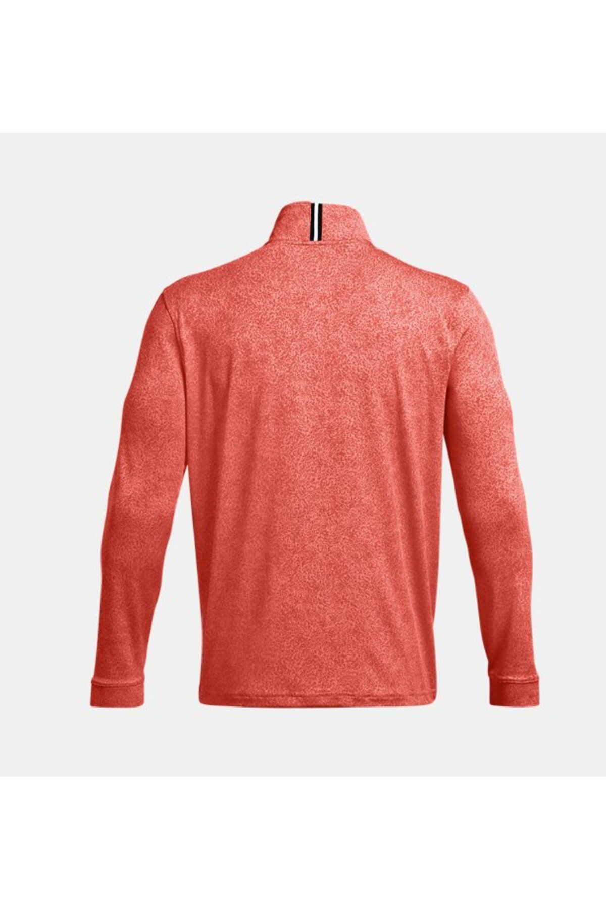 تی شرت ورزشی نارنجی مردانه پلی آف آقایان طرح دار ¼ زیپ 811 Under Armour