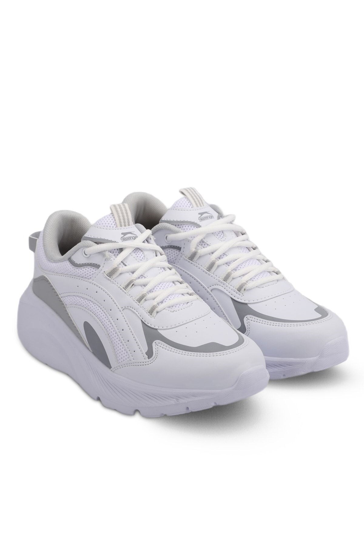 Günlük Bağcıklı Beyaz / Gri Kadın Sneaker Spor Ayakkabı