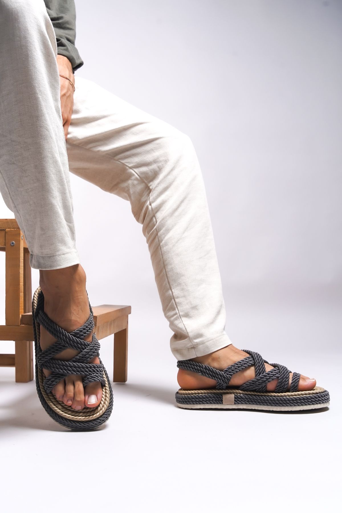 Riccon-Heilrith Herren Sandalen0012102 - Geräuchert 4