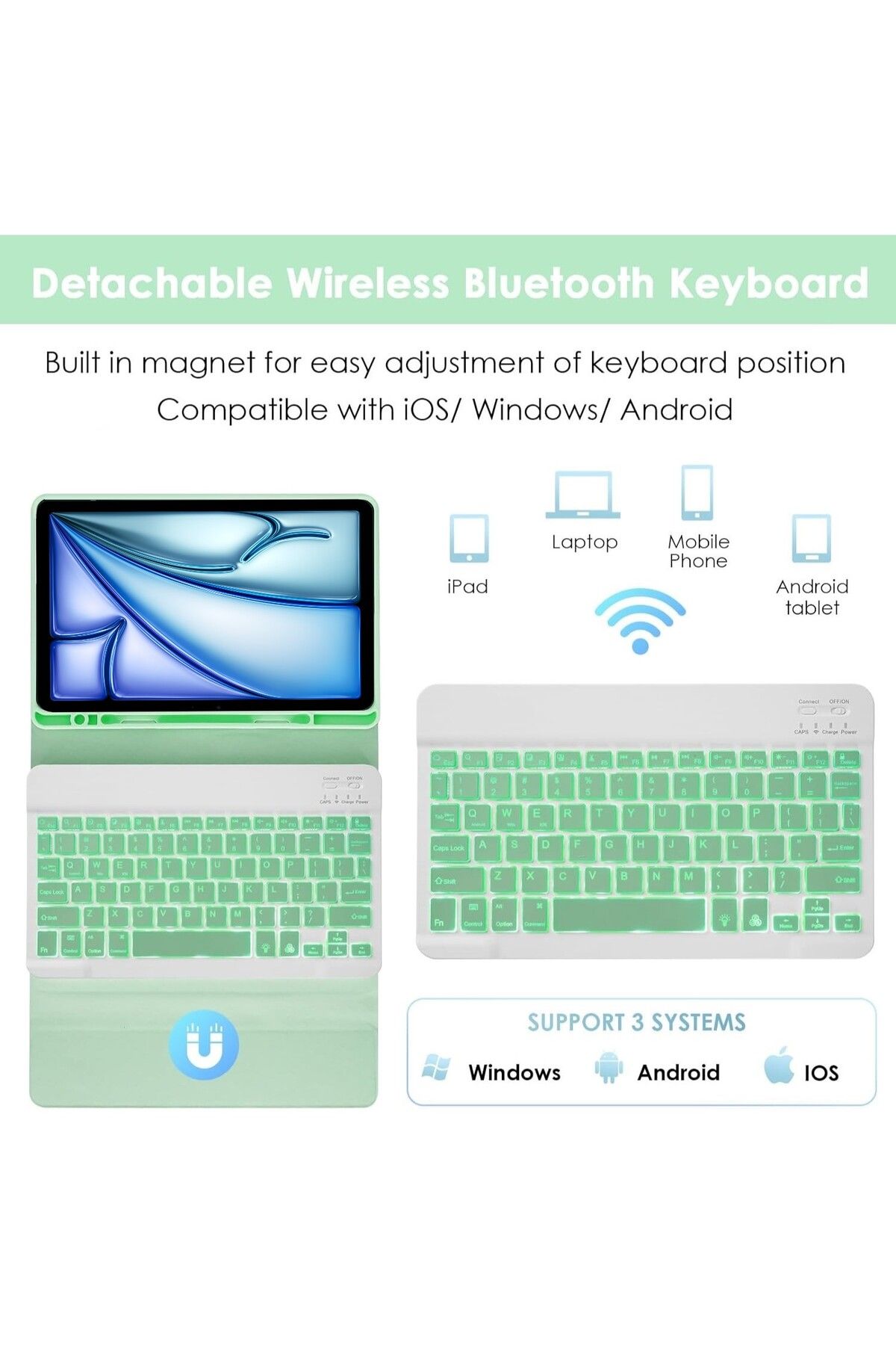 ESR-Apple iPad Air 11 2024 6thGeneration M2 Chip - RGB Illuminated Turkish Qwerty Keyboard Case 2