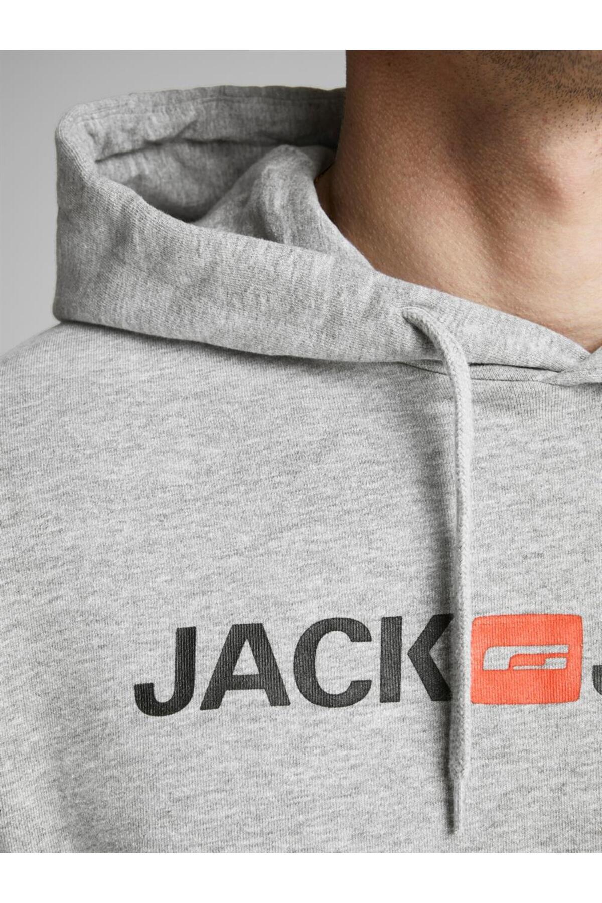 سویشرت مردانه خاکستری جک اند جونز | 12137054-LI اورجینال - تصویر 8