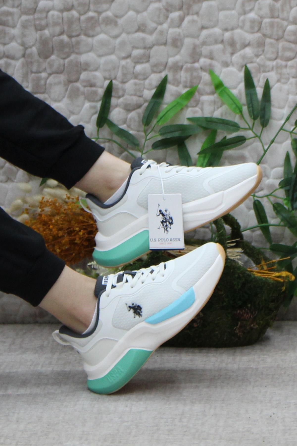 U.S. Polo Assn. یو اس پولو اسنیکر بژ زنانه 4M WILLY WMN 4FX اورجینال - تصویر 5