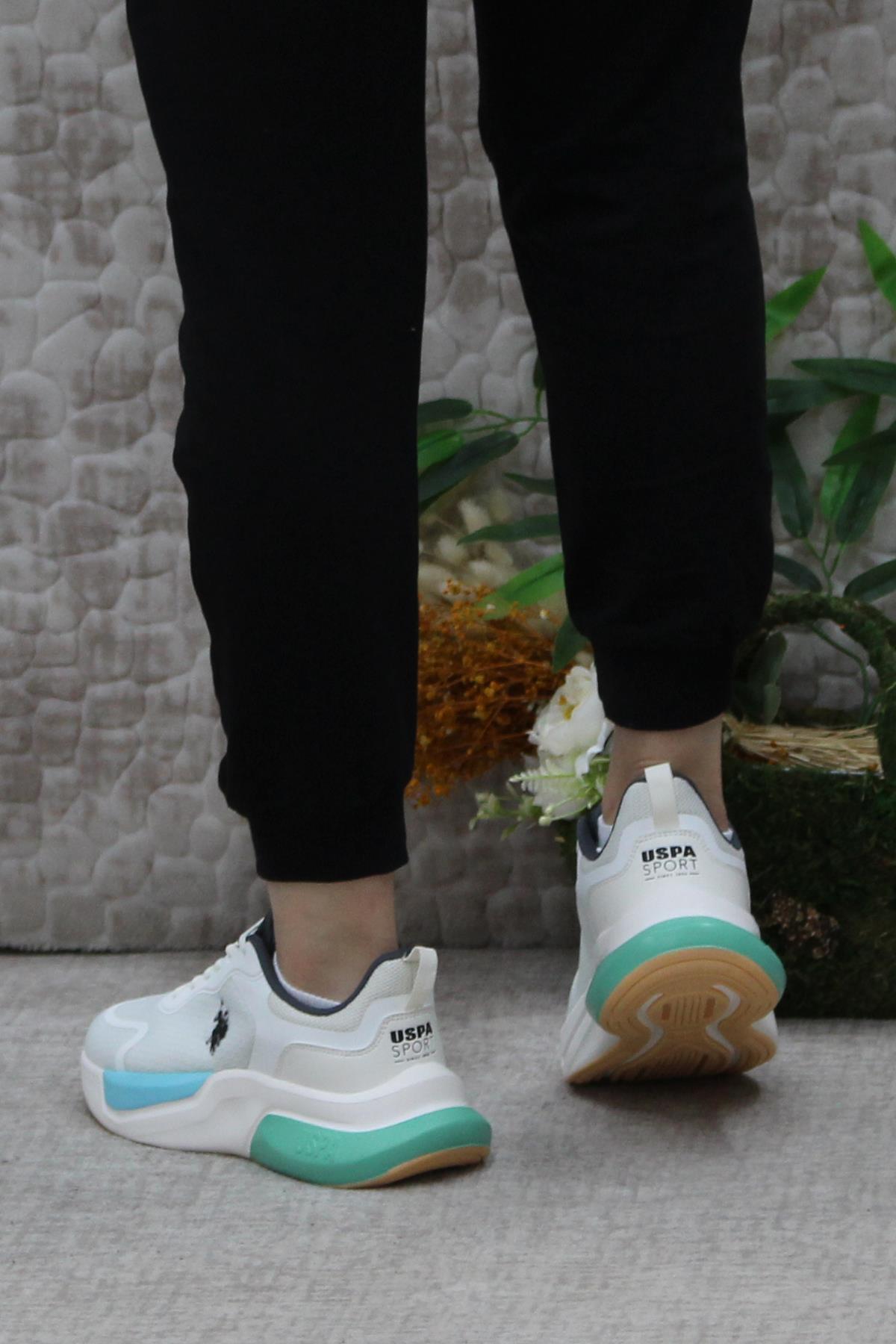 U.S. Polo Assn. یو اس پولو اسنیکر بژ زنانه 4M WILLY WMN 4FX اورجینال - تصویر 4