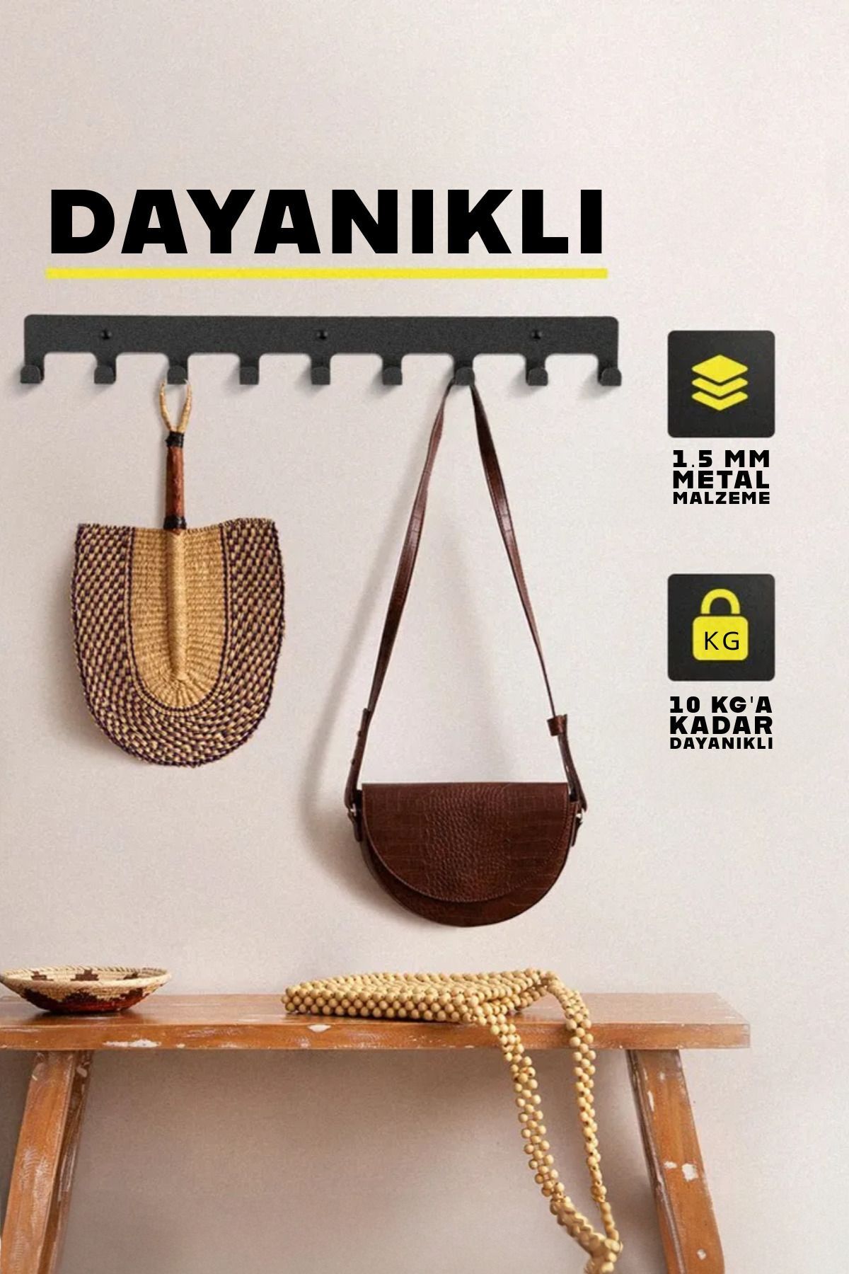 Kesik Metal Detaylı Askılı Üst main image 0