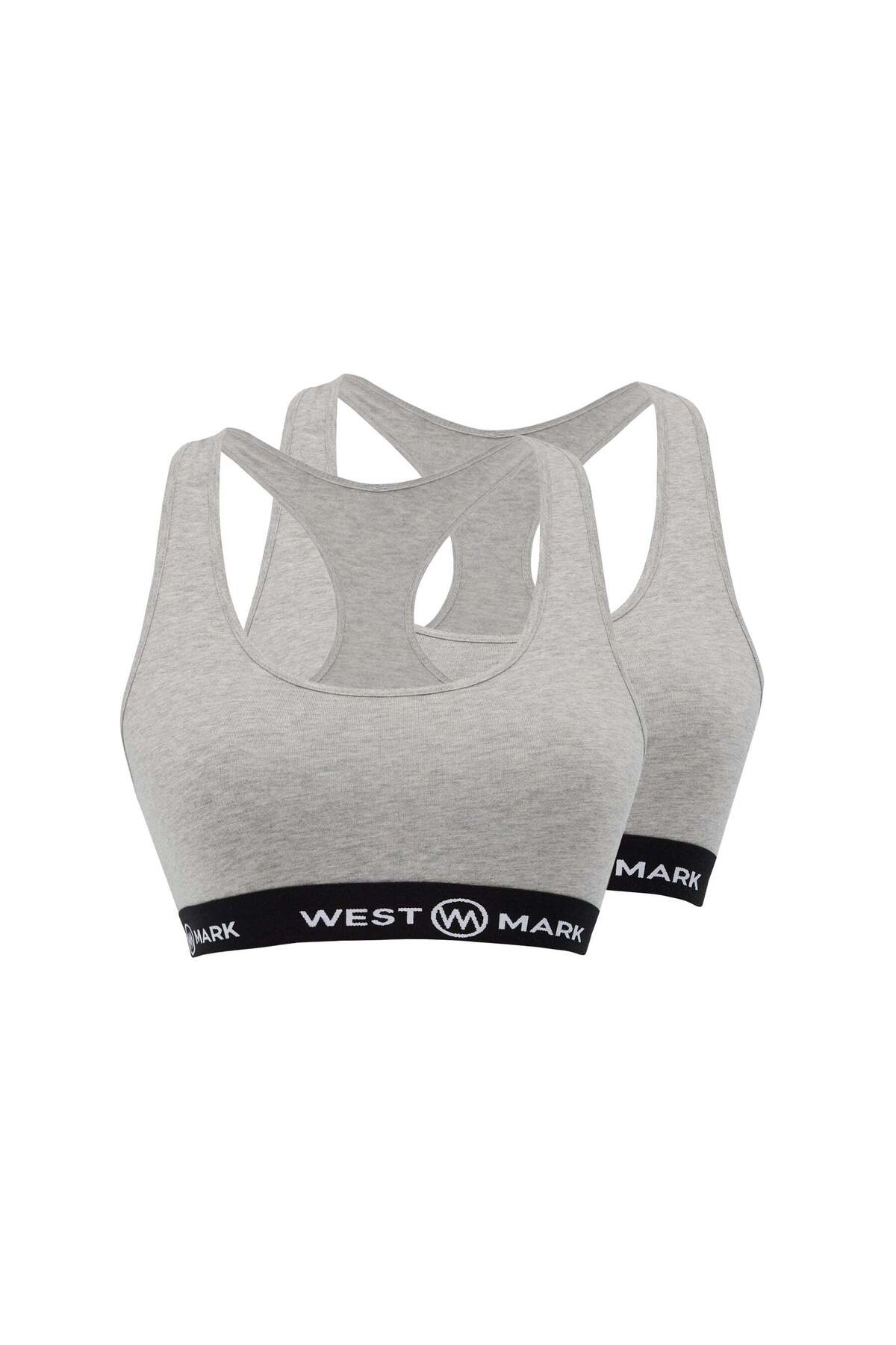 2-Piece Gray Cotton Elastane Blend Women's Bustier Lily