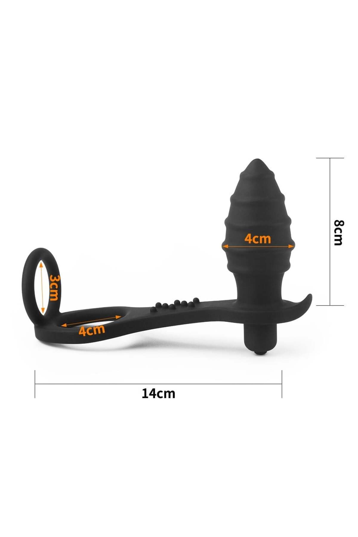 Penis Halkalı Uyarıcılı Penetrasyon Masajı Anal Plug Vibratör 7