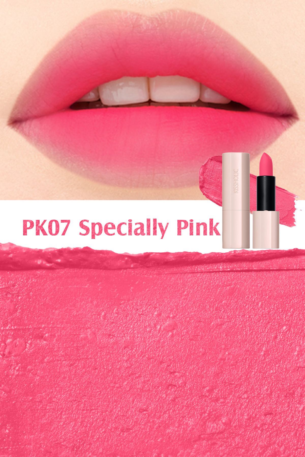 Kissholic Lipstick Matte PK07 Specially Pink