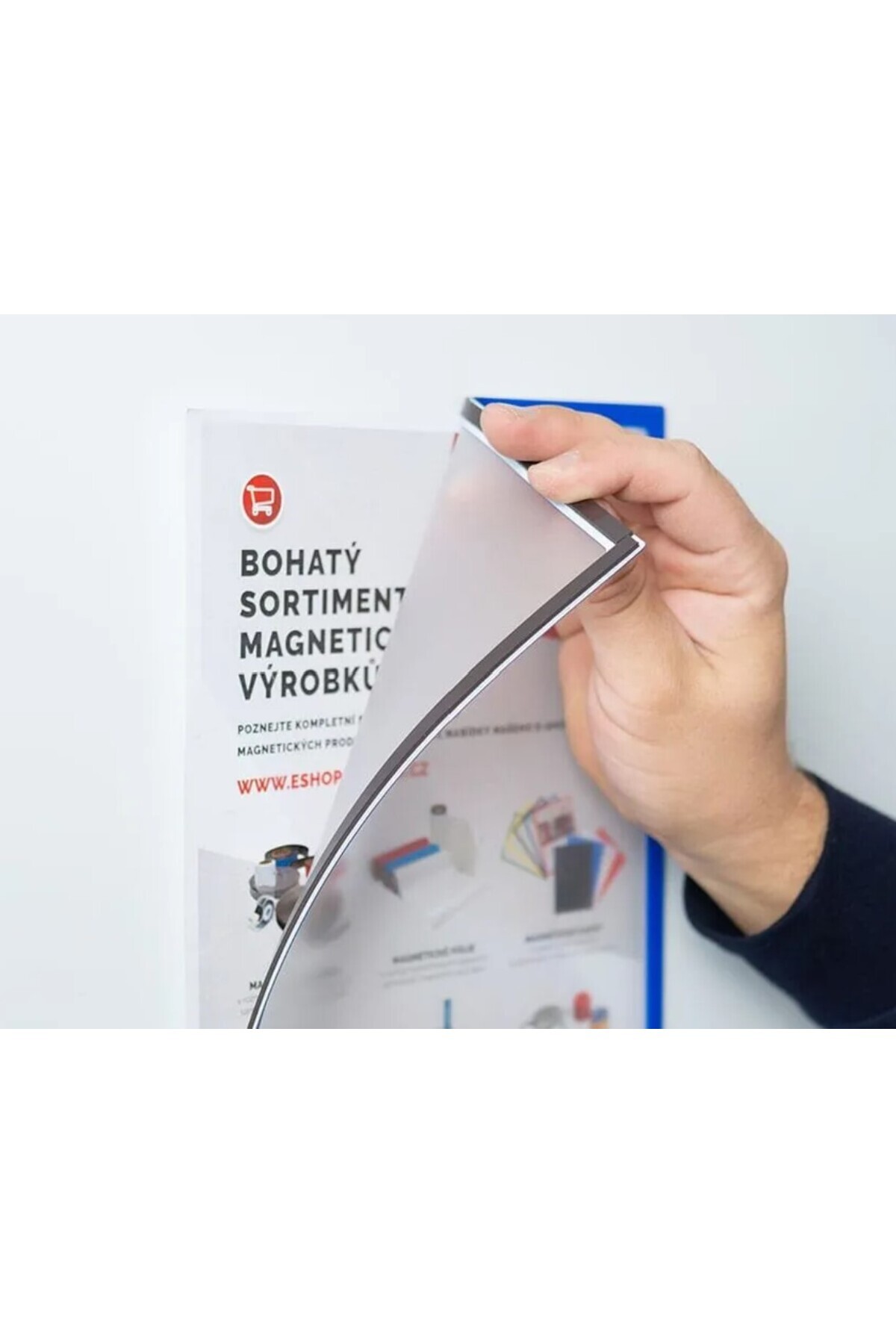 Hdg 10 adet Mıknatıslı Şömiz Manyetik Evrak Tutucu Şeffaf Magnet Şömiz Dosya 21x30cm A4 - MAVİ KENARLI