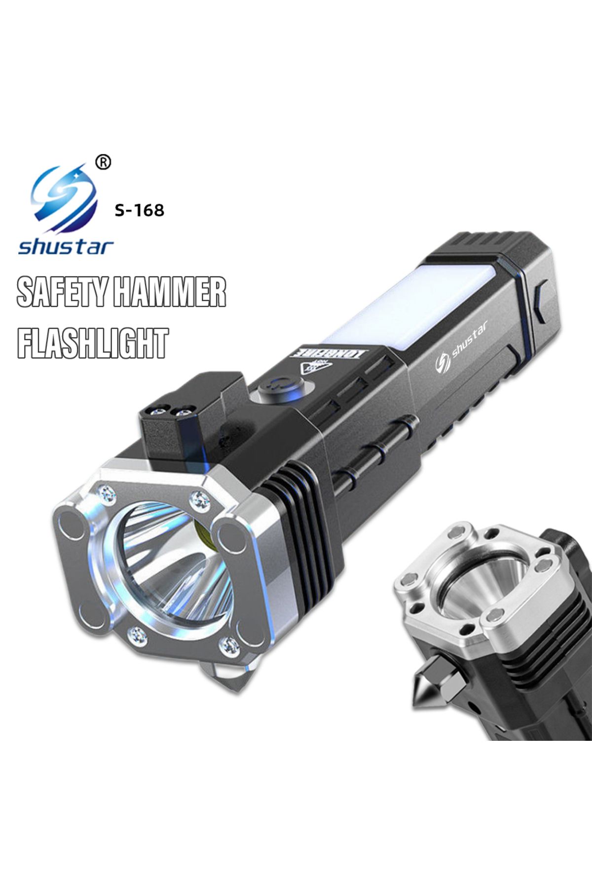 Choice-Super Bright LED Flashlight with Safety Hammer and Strong Magnets Side Light Torch Light Portable... 2