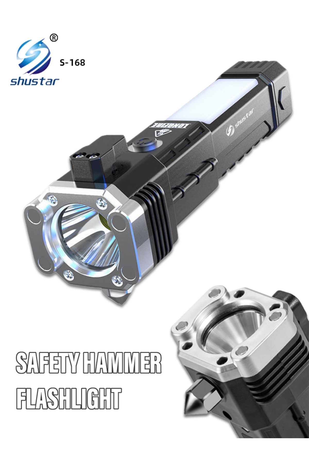 Choice-Super Bright LED Flashlight with Safety Hammer and Strong Magnets Side Light Torch Light Portable... 8