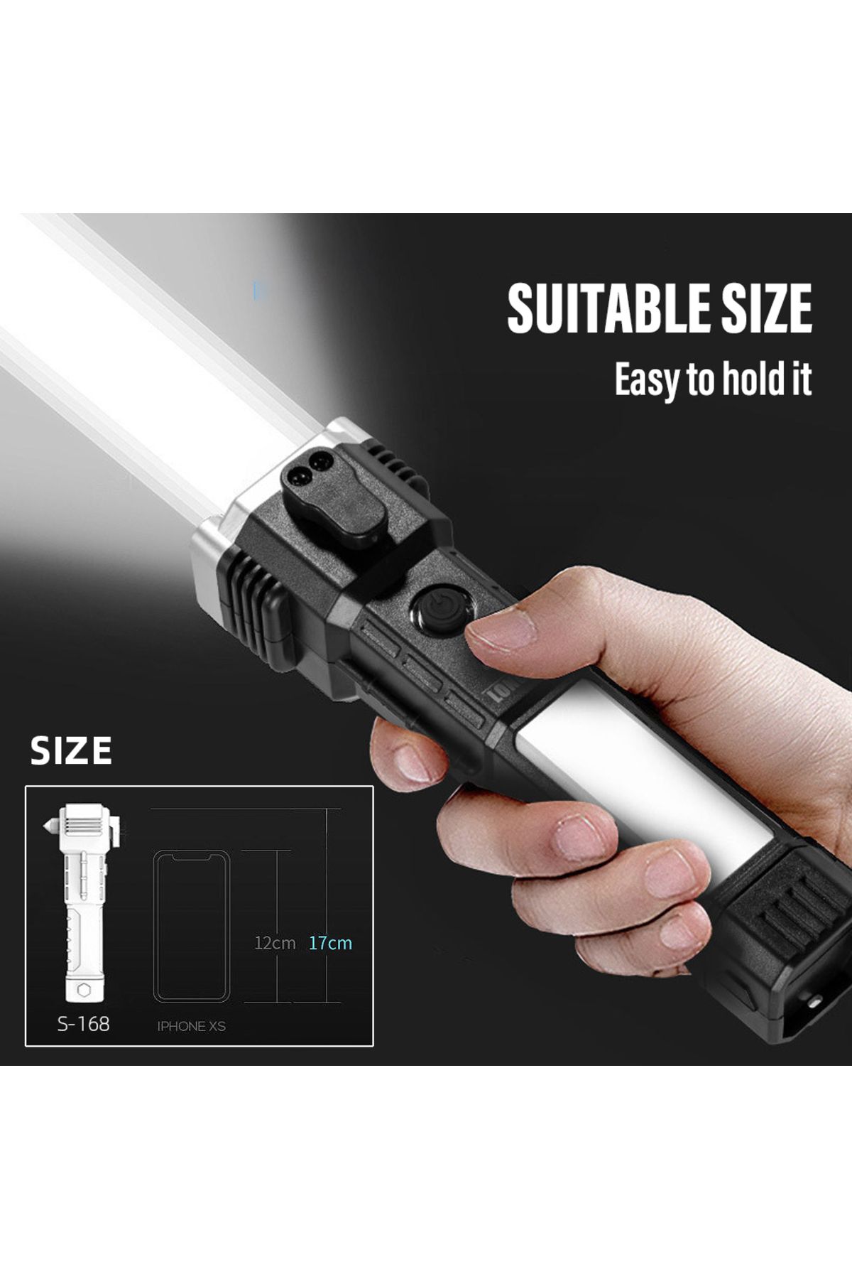 Choice-Super Bright LED Flashlight with Safety Hammer and Strong Magnets Side Light Torch Light Portable... 5