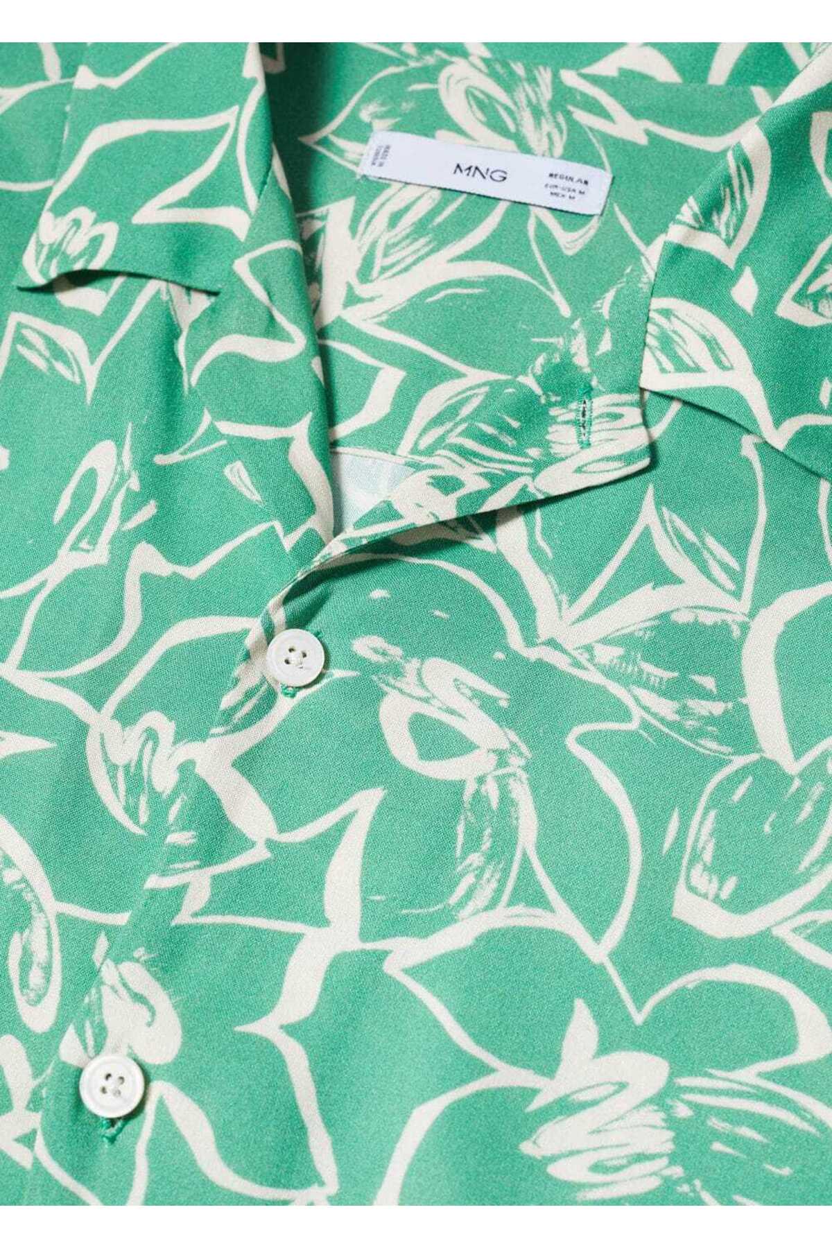 پیراهن مردانه سبز منگوMANGO Man | 57040787 اورجینال - تصویر 5