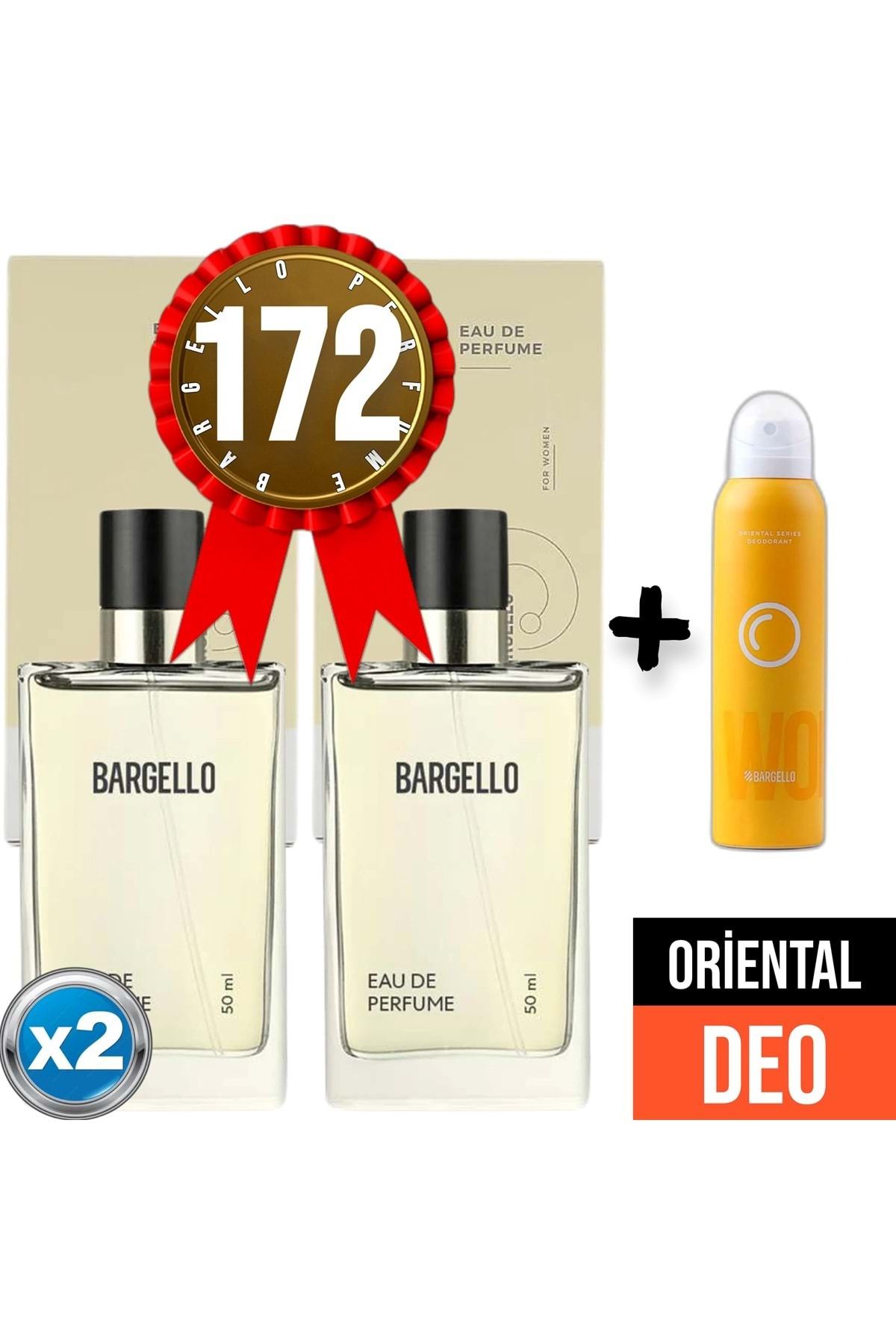 عطر 172x2 (2 عدد) اورینتال 50 میلی لیتر Edp + دئودورانت شرقی 150 میلی لیتر Bargello