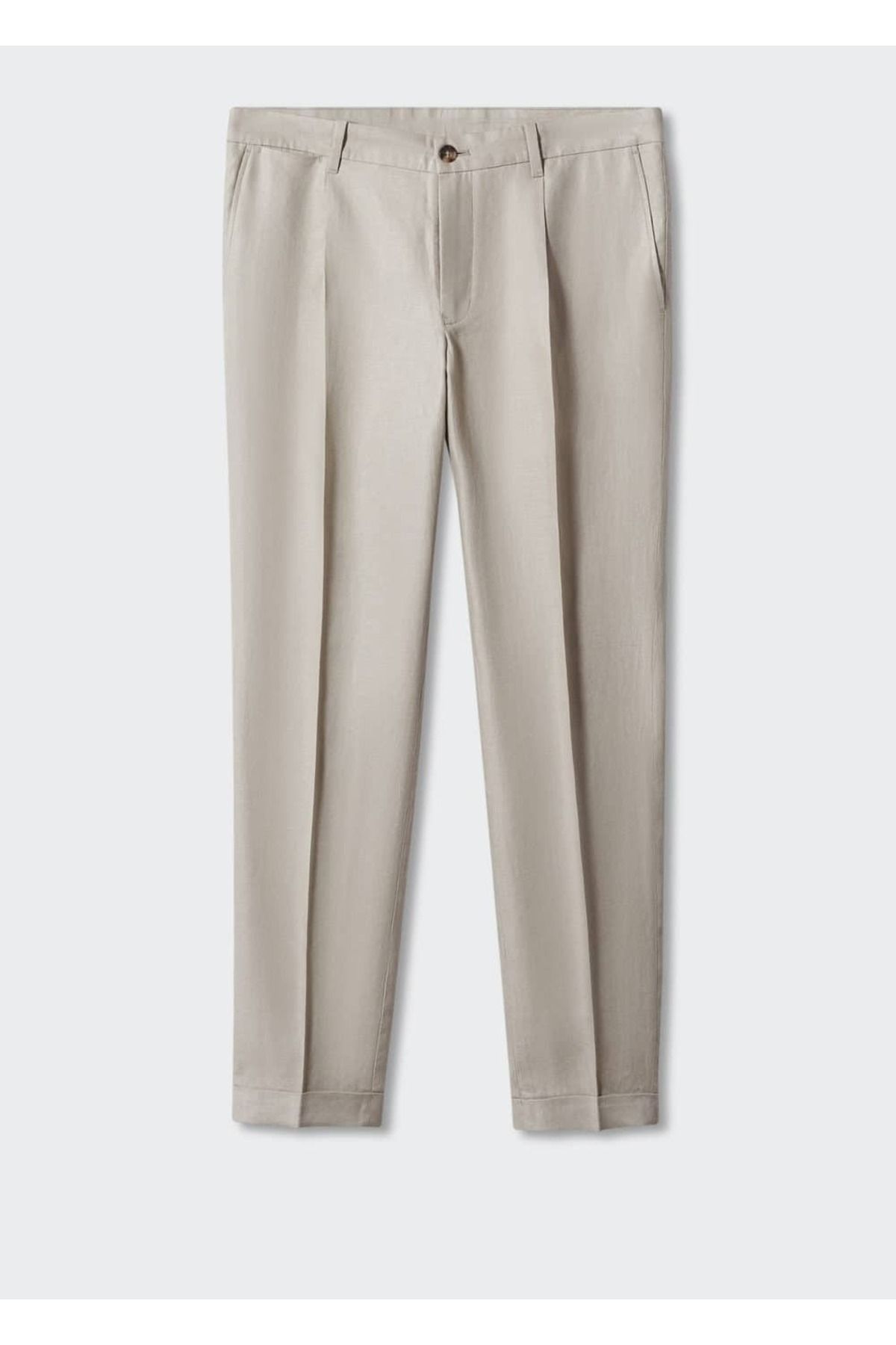 MANGO Man-100% linen regular fit trousers 3