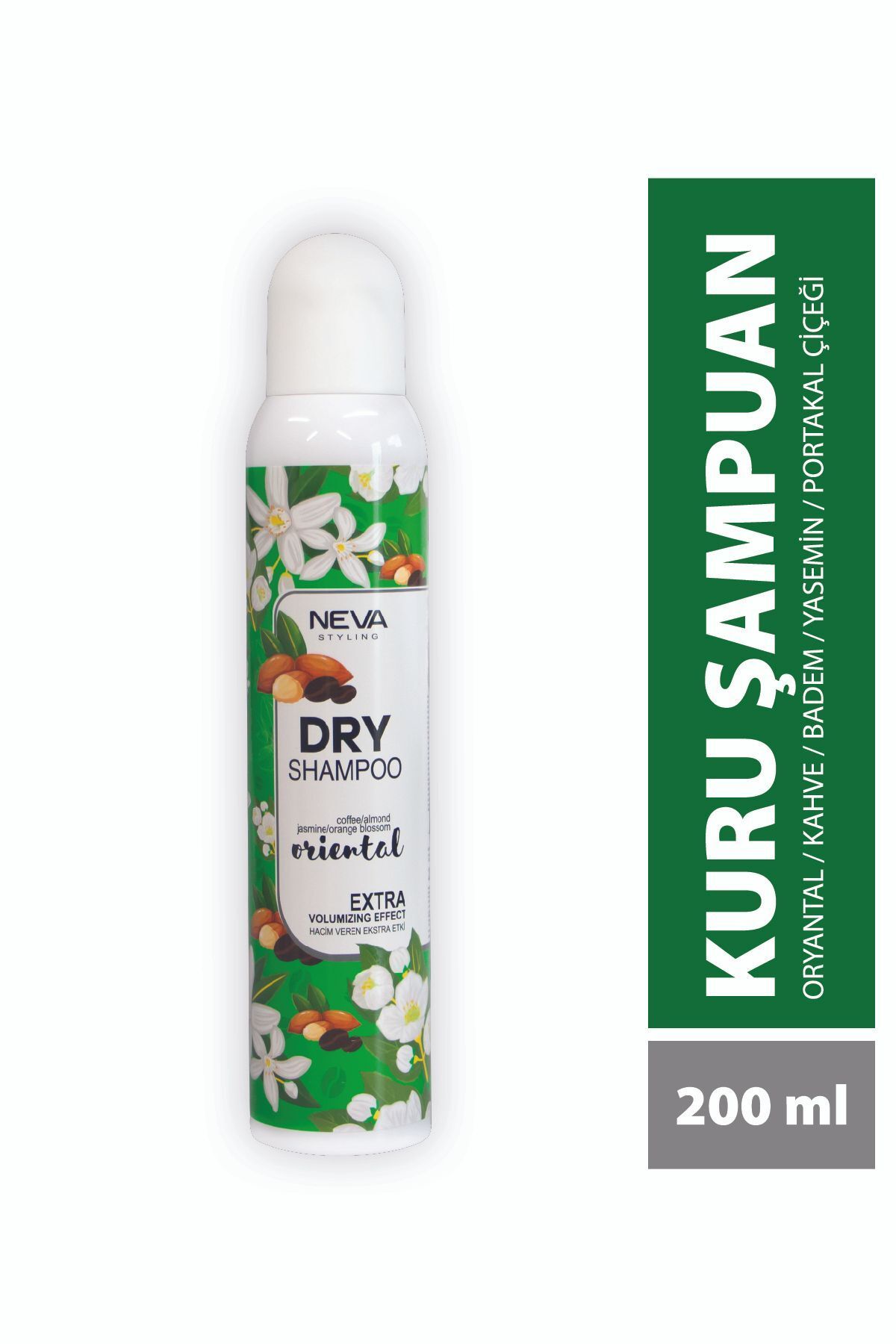 Neva Styling Kuru - Dry Şampuan ORİENTAL 200ml (Hacim Veren) coffee-almond-jasmine-orange blossom OTR23 NSTYLING DRY ORİENT