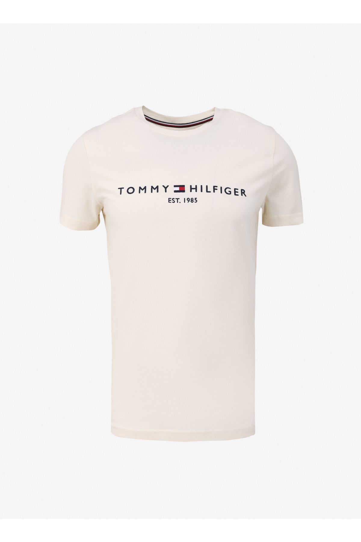 تی شرت نود مردانه یقه دوچرخه بژ نر MW0MW11797 Tommy Hilfiger