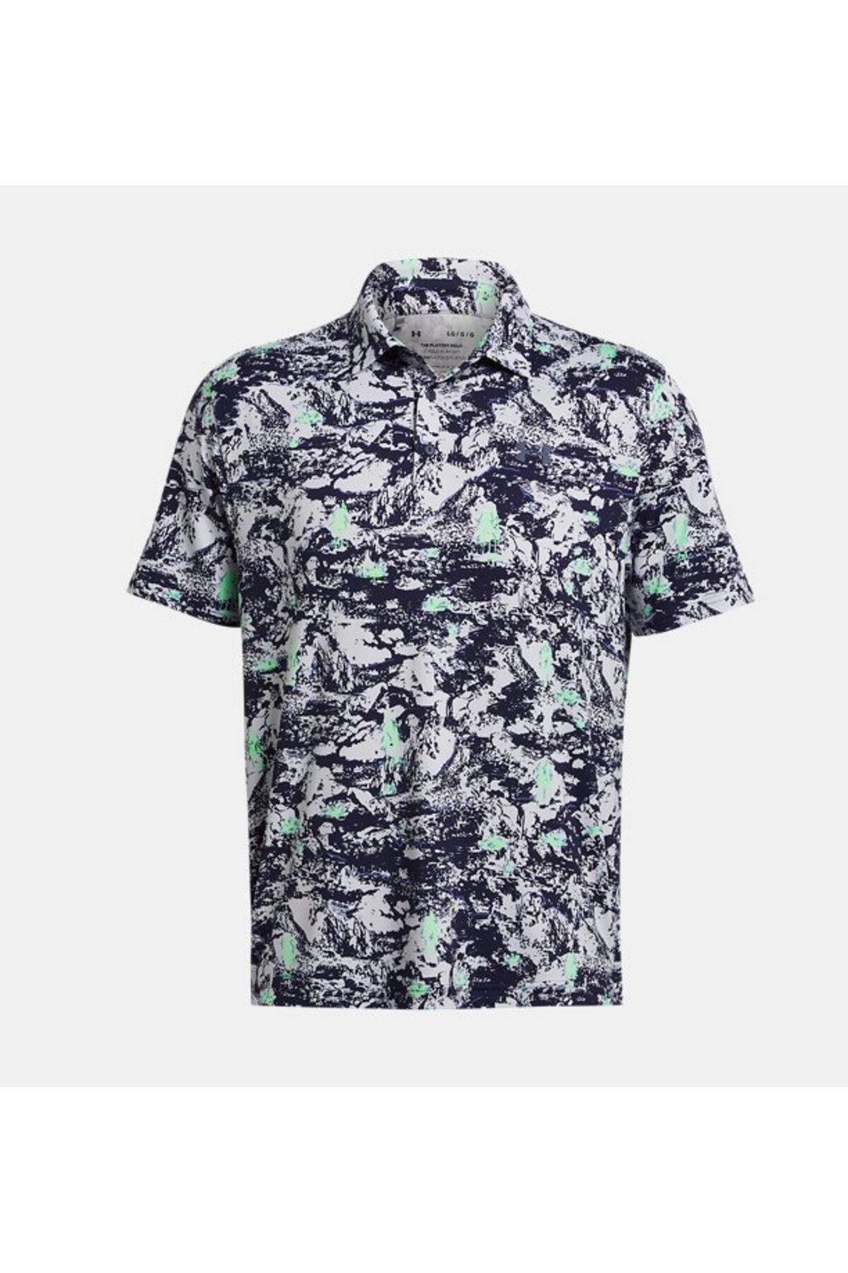 تی شرت ورزشی آبی مردانه UA در 3.0 چاپی POLO 014 Under Armour