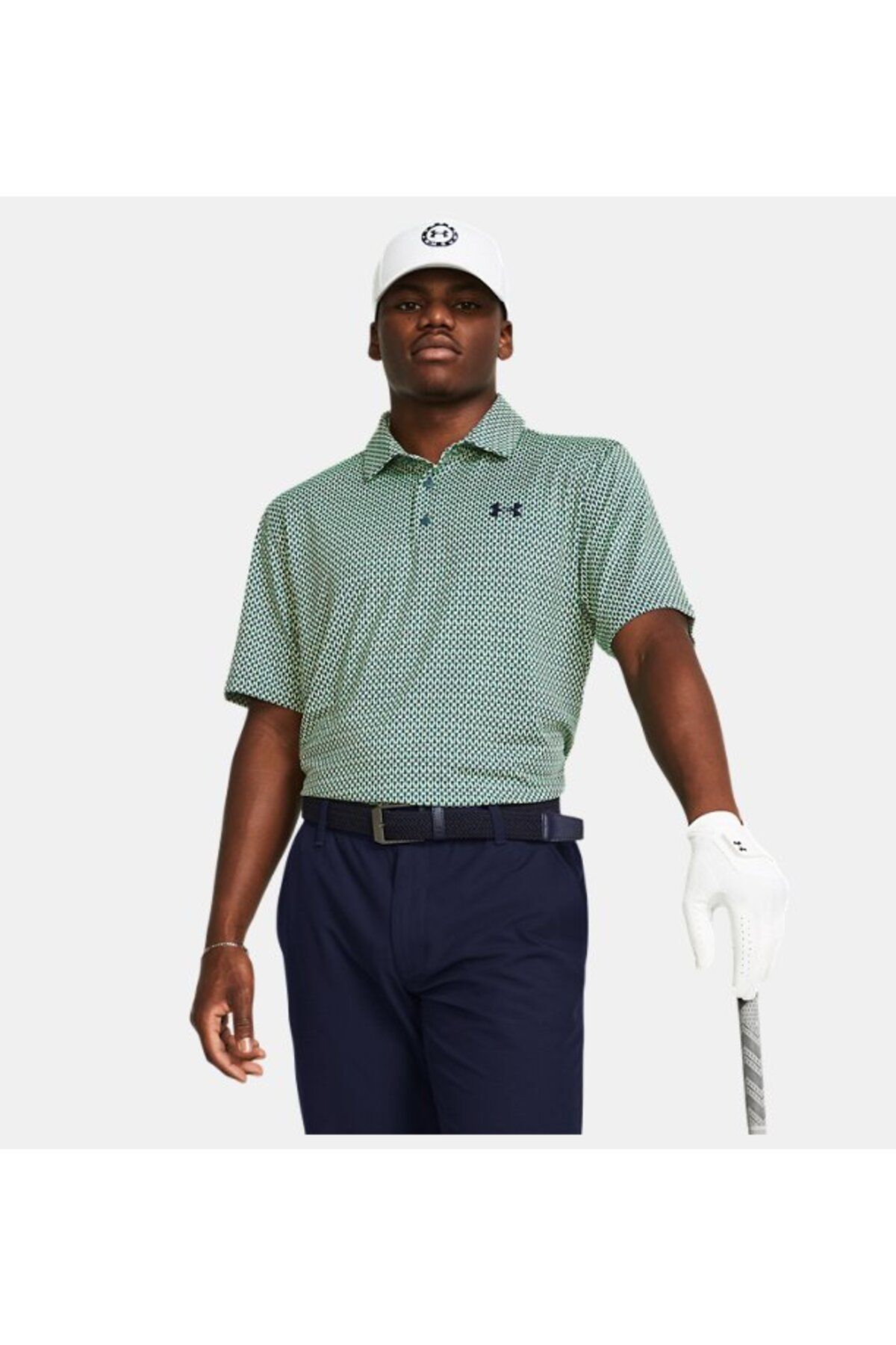 تی شرت ورزشی سبز مردانه Playoff 'S UA 3.0 چاپی Polo 1378677 350 Under Armour