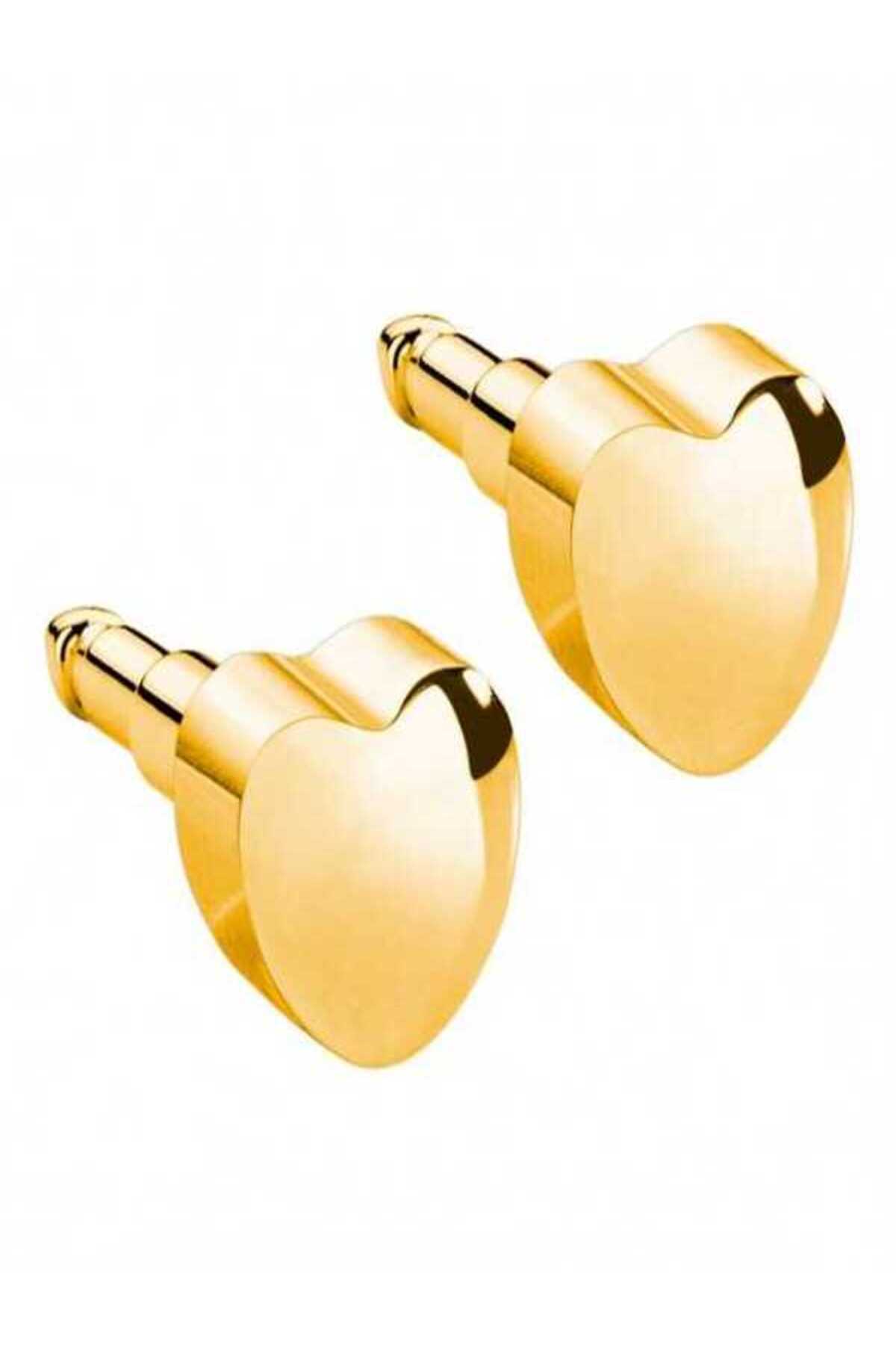 Gold Kalp Kulak Delme Küpesi 1 Çift 2