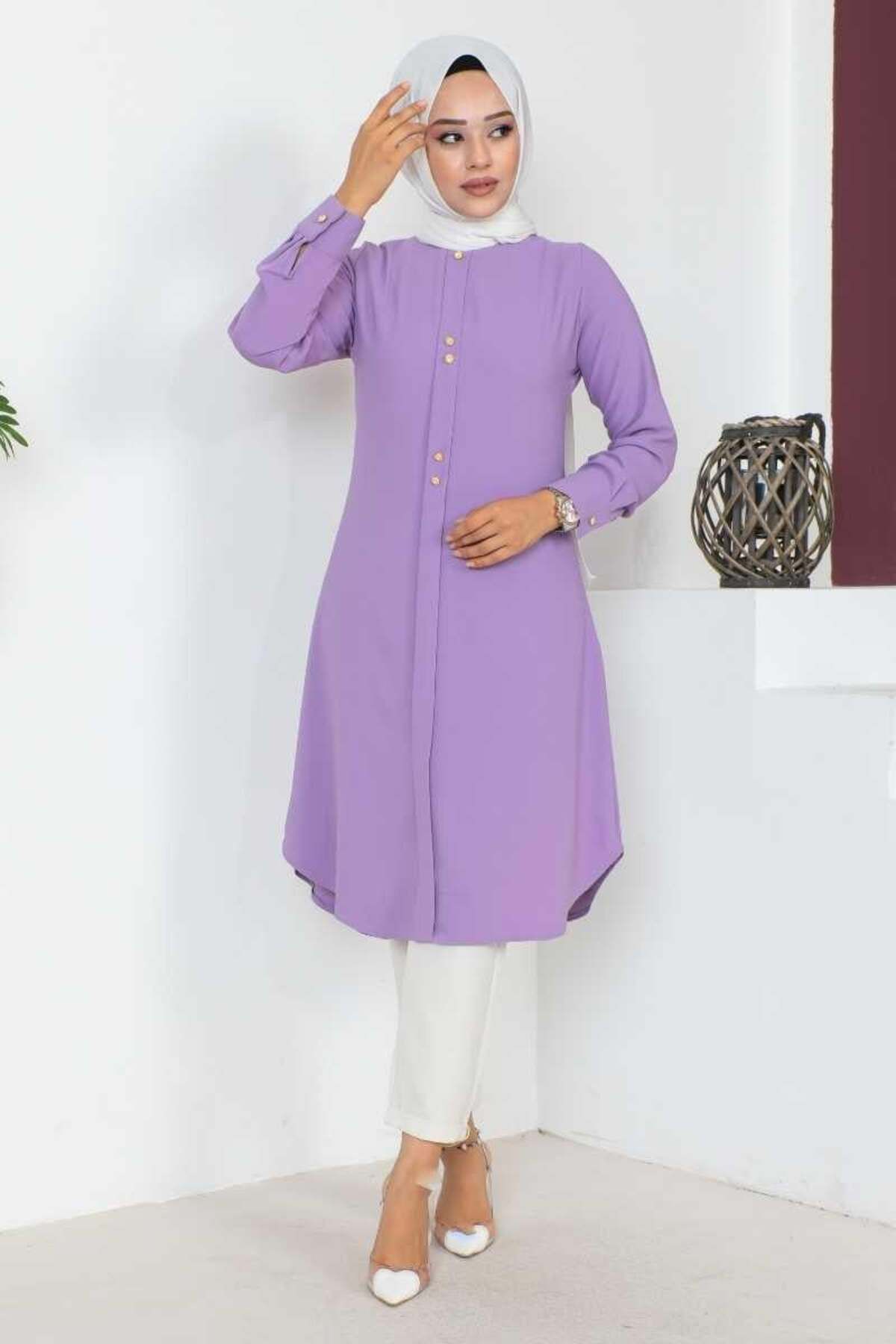 SGS-LILA Hijab Tunic - Button Detailed 3
