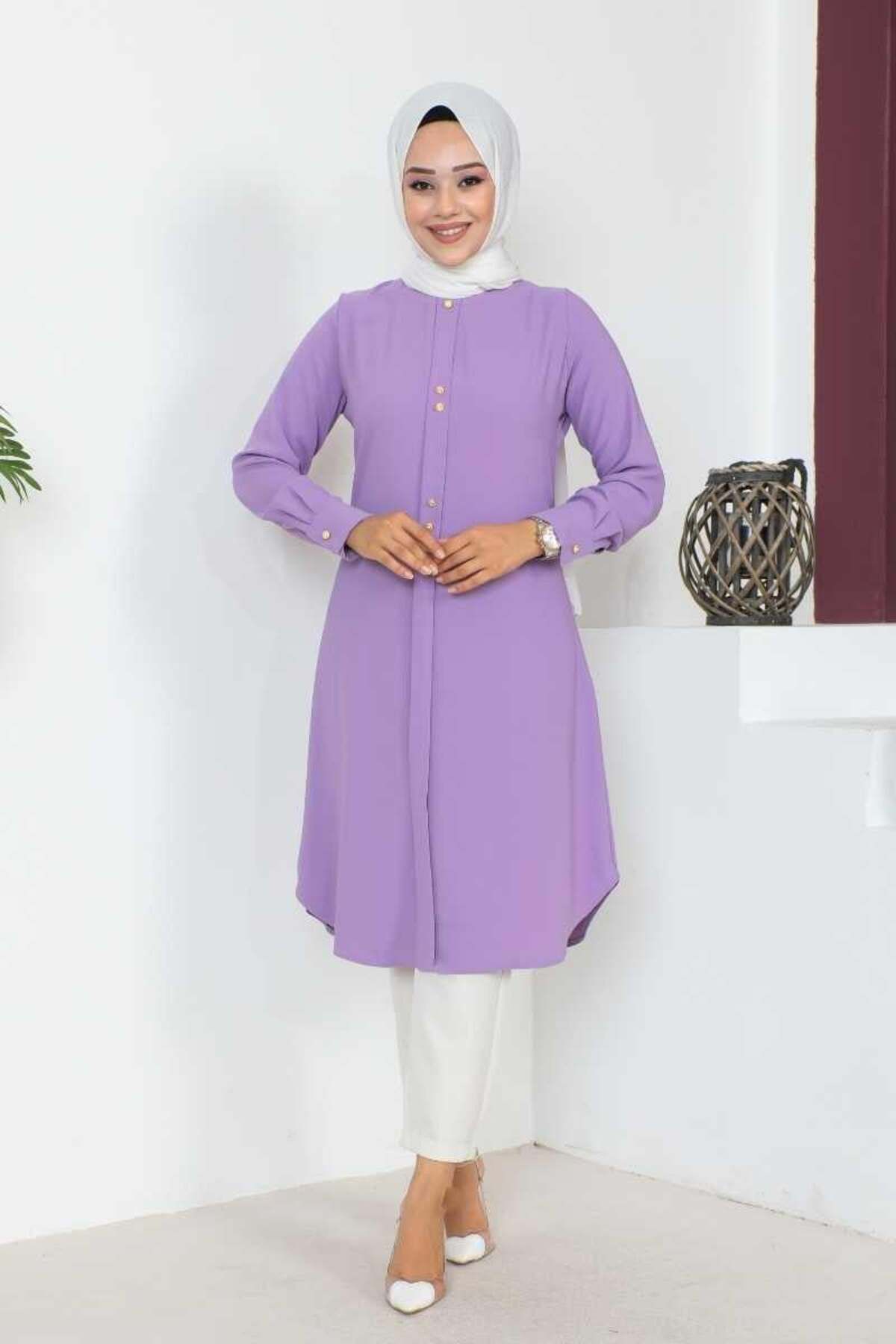 SGS-LILA Hijab Tunic - Button Detailed 2