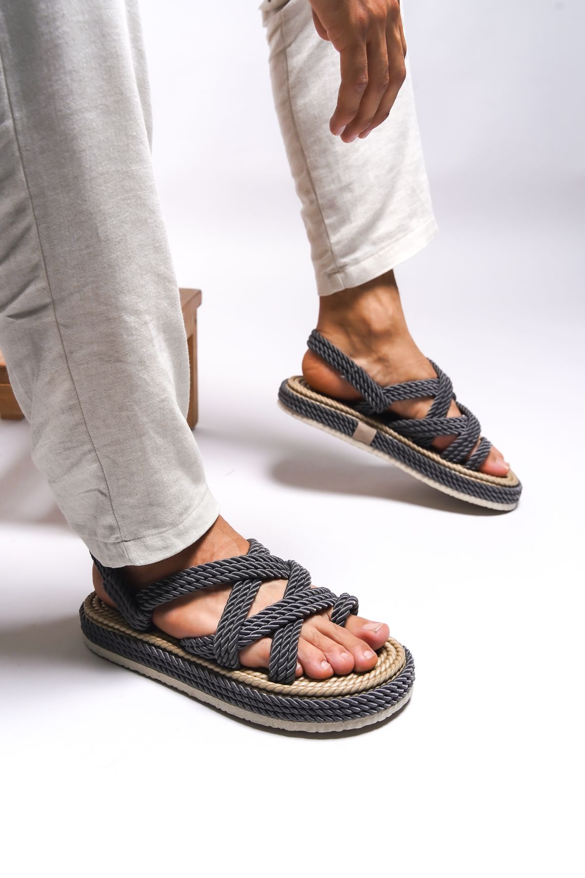 Riccon-Heilrith Herren Sandalen0012102 - Geräuchert 5