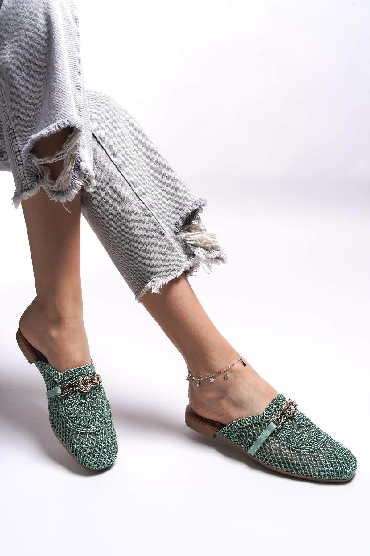 Riccon-Maendreil Women's Mint Slippers -0012100 3
