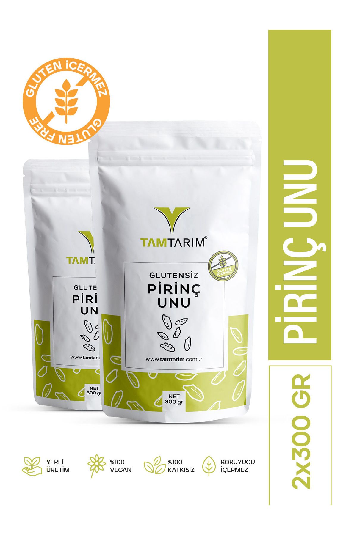Tam Tarım 2 Adet - Glutensiz Pirinç Unu 300 g