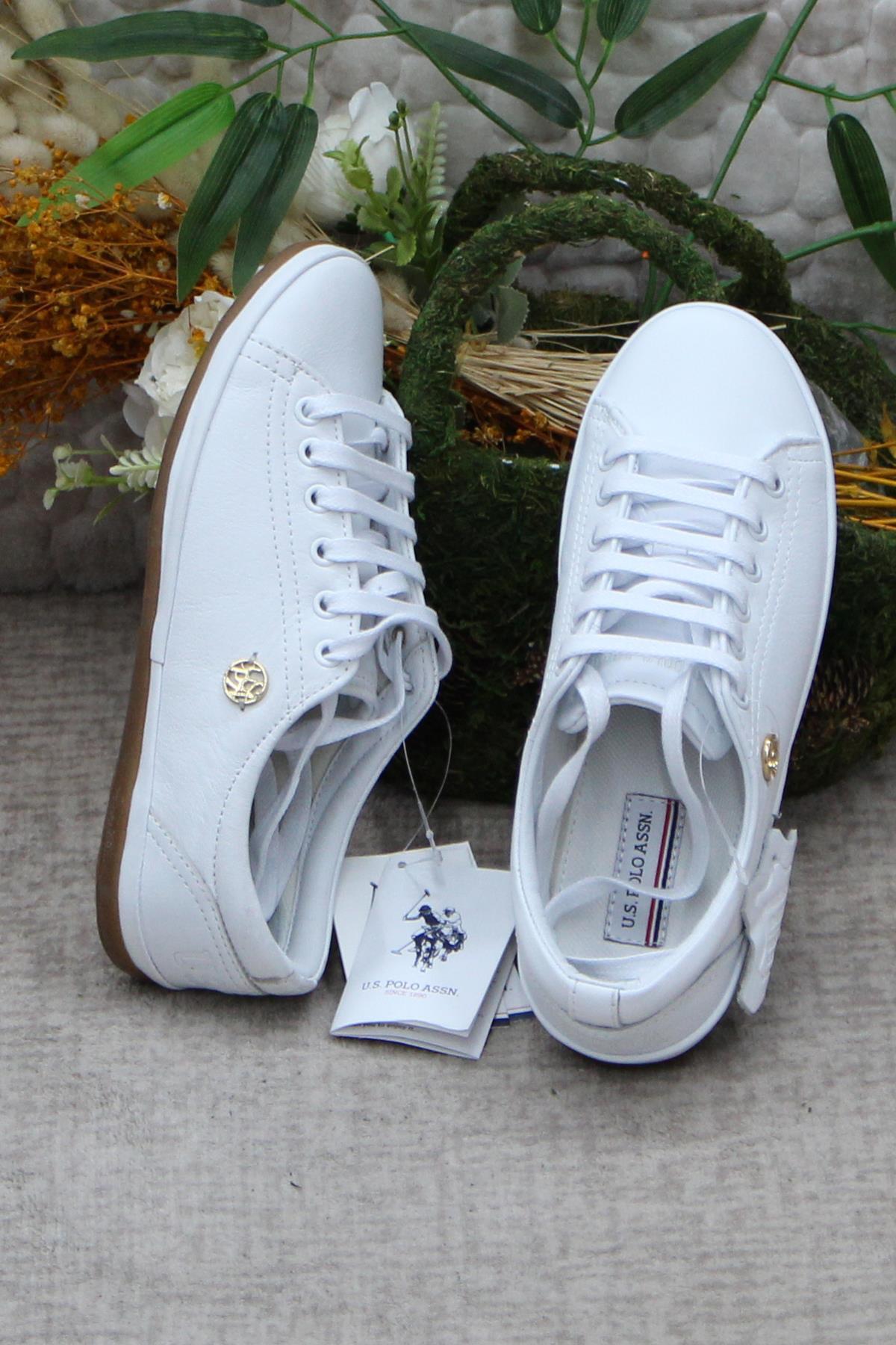 U.S. Polo Assn. یو اس پولو کفش زنانه چرم طبیعی جوجو وایت فلکسیبل محصول اورجینال - تصویر 6