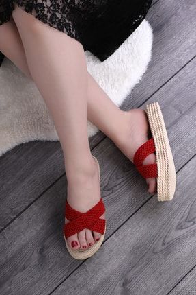 Kırmızı Kadın Yazlık Sandalet Strk.105