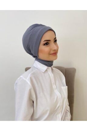 Kadın Dubai Bone Şal, Günlük Düz Gri Renk Baş Örtüsü Tesettür Giyim GULTOPU-BÜZGÜLÜBONE001
