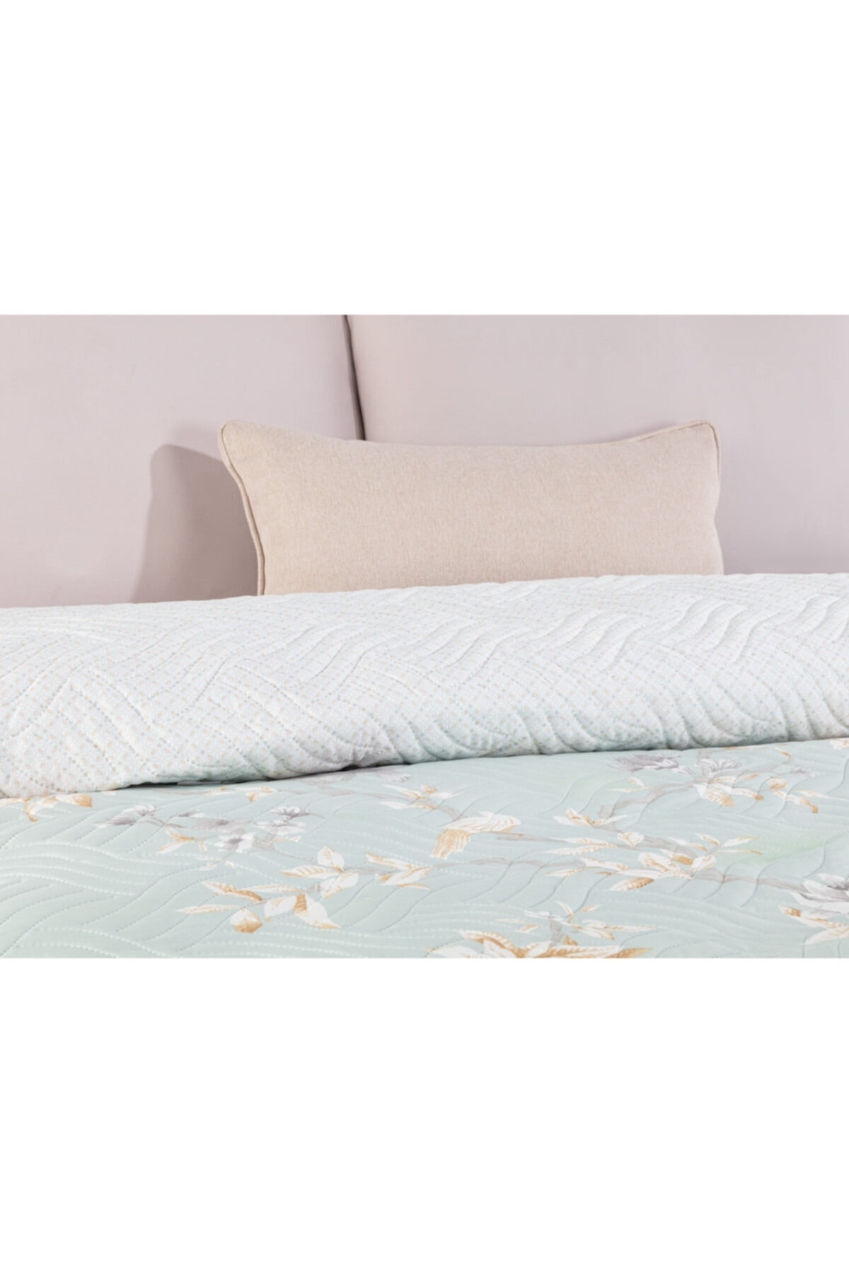Madame Coco Pons Tek Kişilik Baskılı Yatak Örtüsü Mint