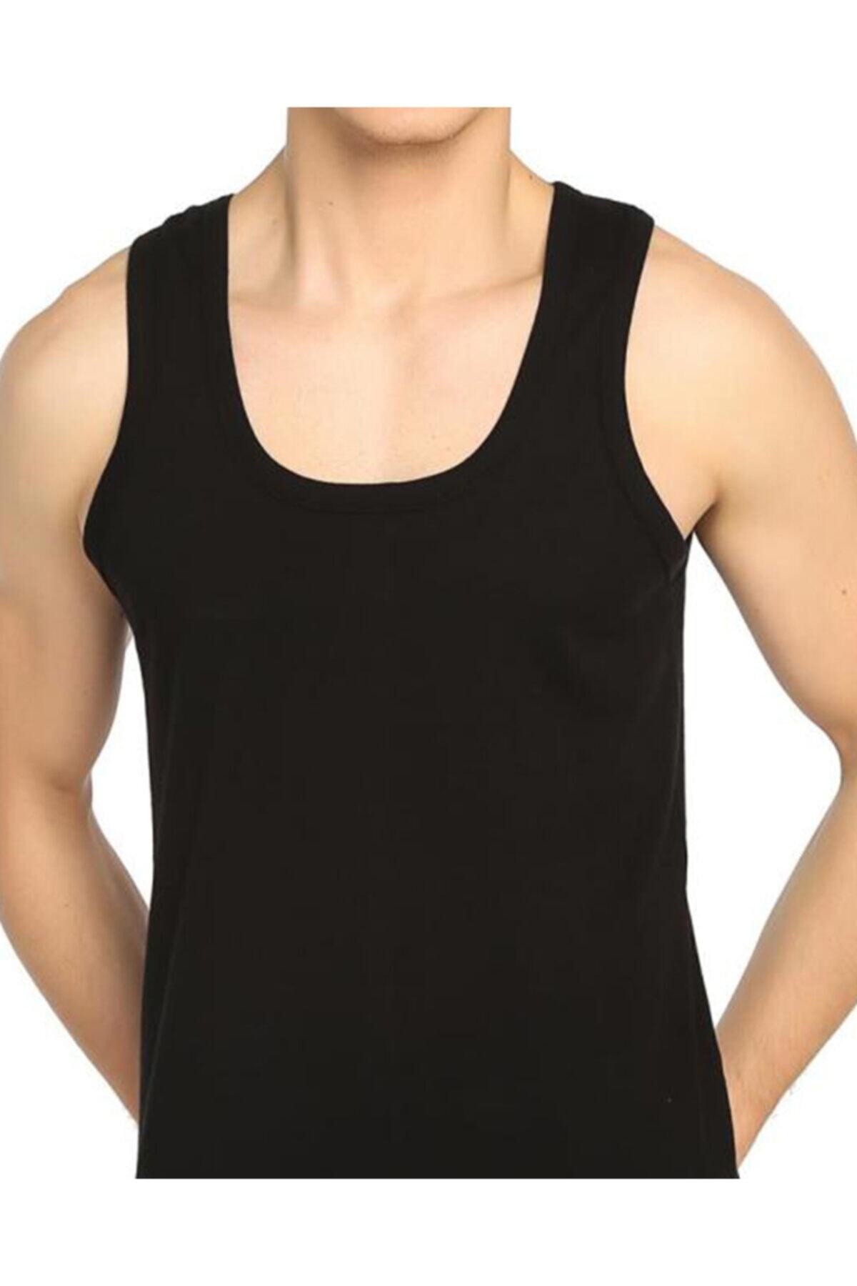 Tutku-Men's Black 10 Pack Ribbed Classic Undershirt ELF568T0102CCM10 4