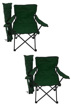 2'li Kamp Sandalyesi Piknik Sandalyesi Katlanır Sandalye Taşıma Çantalı Kamp Sandalyesi Yeşil Bfg-2021-Rej-02