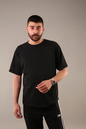Unisex Siyah Oversize T-shirt 200