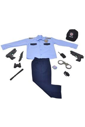Unisex Mavi Türk Polis Kostümü Çocuk Kıyafeti 2 3U20C200199