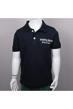 Polo Yaka Nakışlı Erkek Çocuk T-shirt Lacivert NSC21005