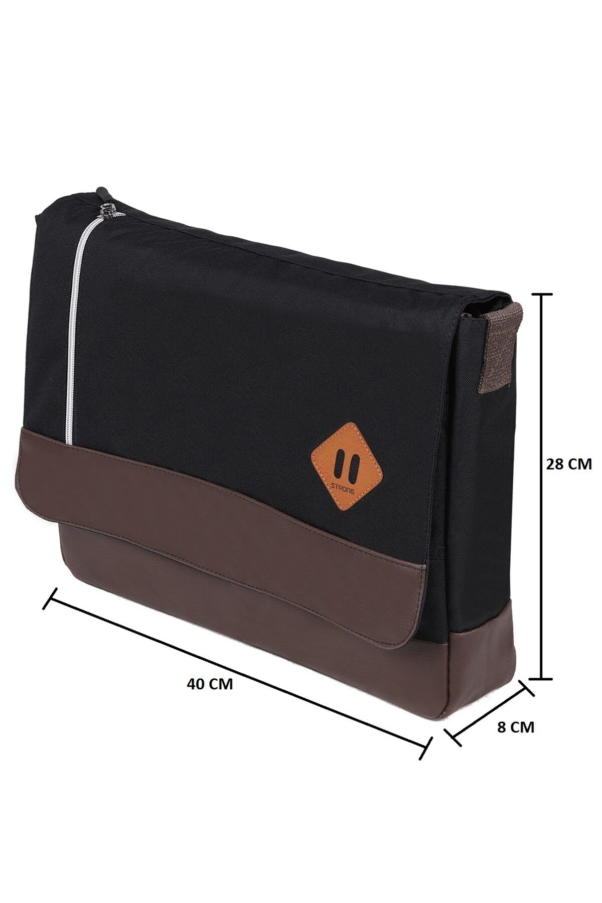 Unisex Siyah Laptop Bölmeli Omuz Askılı Postacı Çantası