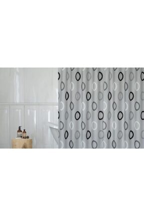Tropik Duş Perdesi 5033 Gri Renk Çift Kanat 2x110x200cm